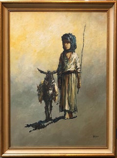 Modernes israelisches Gemälde „The Shepard Boy“ aus der Mitte des Jahrhunderts