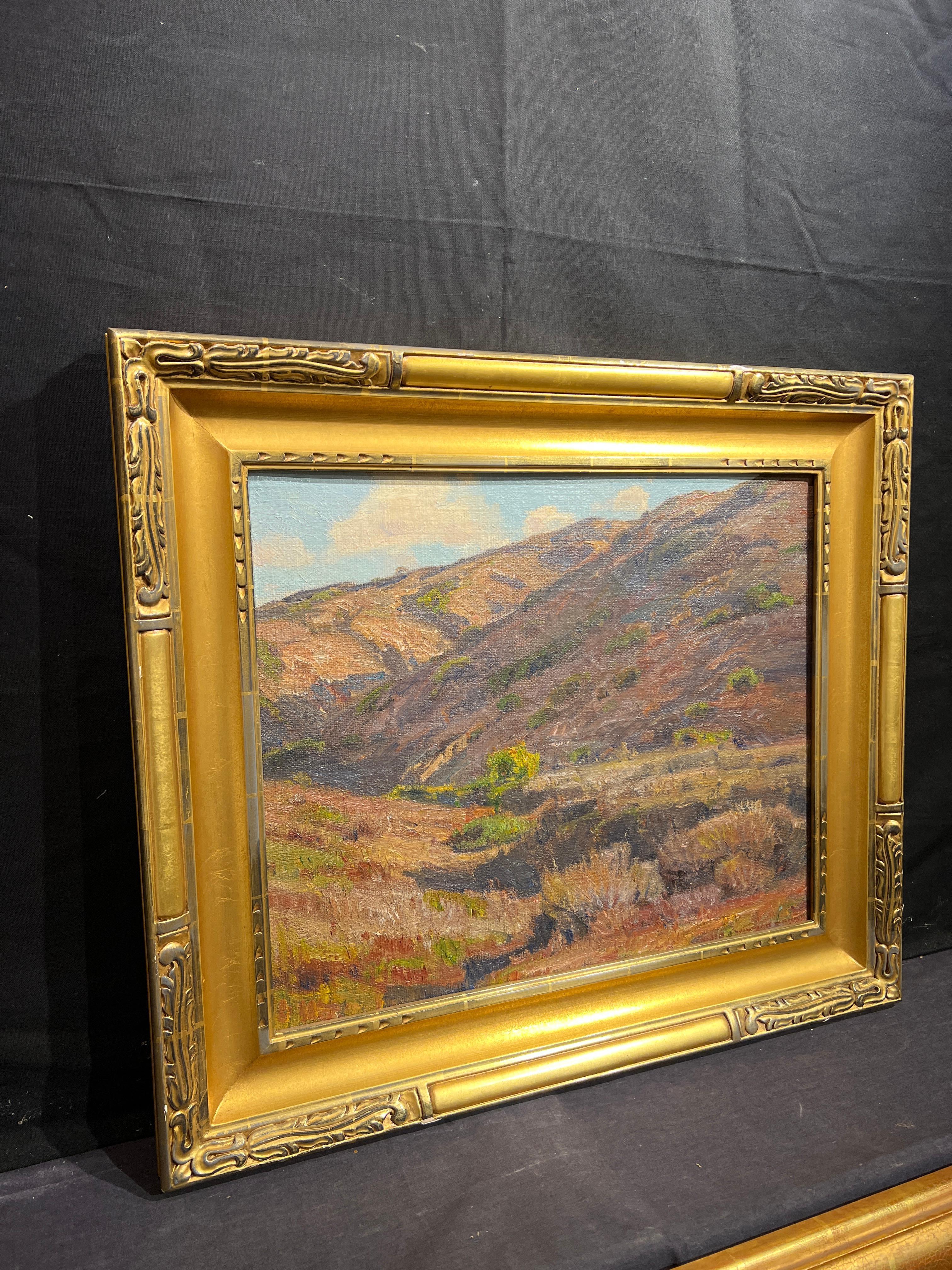 Sole pomeridiano 
A cura di. William Wendt (tedesco, americano, 1865-1946)
Firmato e datato in basso a destra
Senza cornice: 18 x 22 pollici
Incorniciato: 25 x 28,5 pollici

Definito 