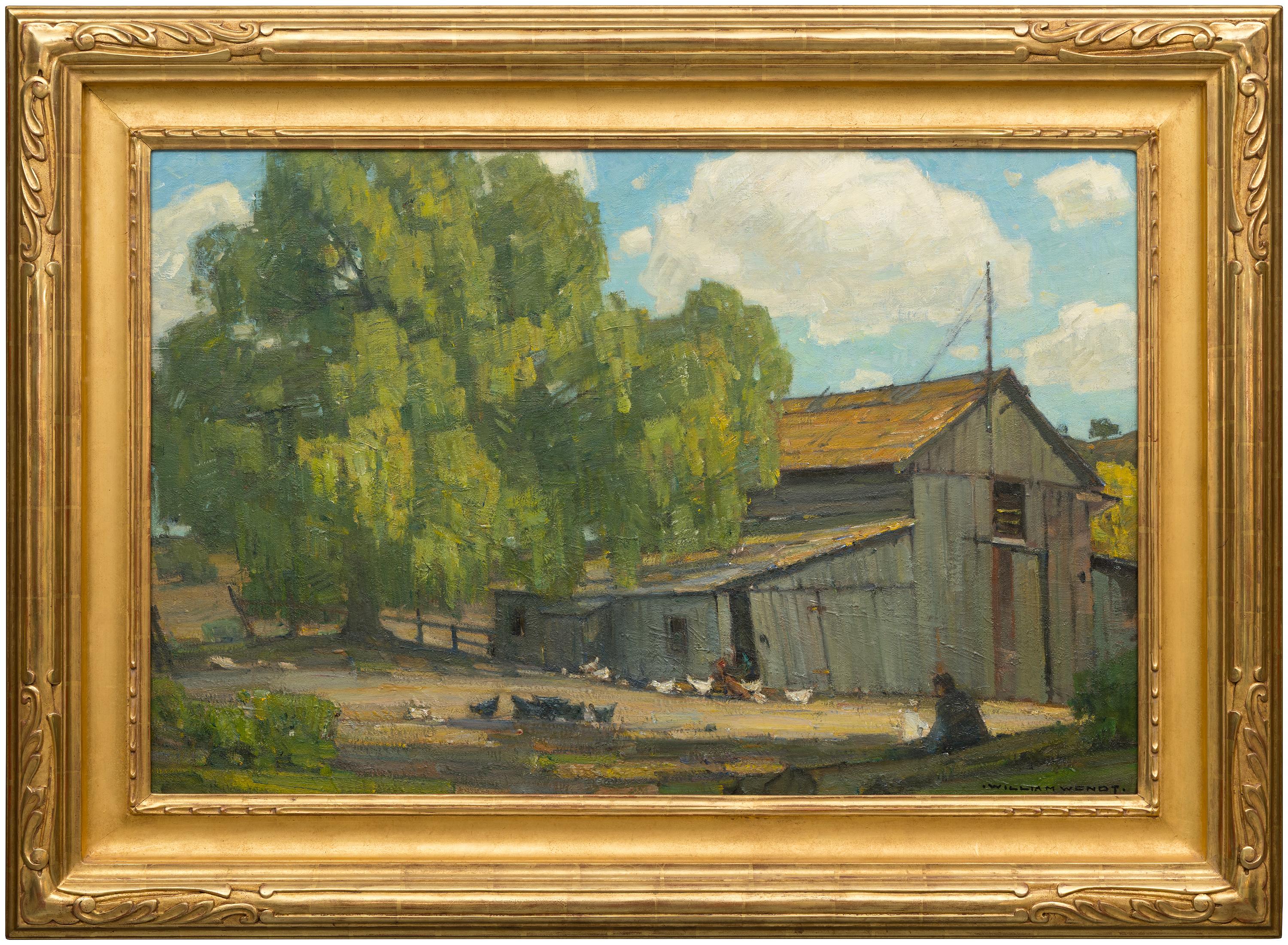 Reminiscence - California Impressionist Rural Scene Oil on Canvas Painting