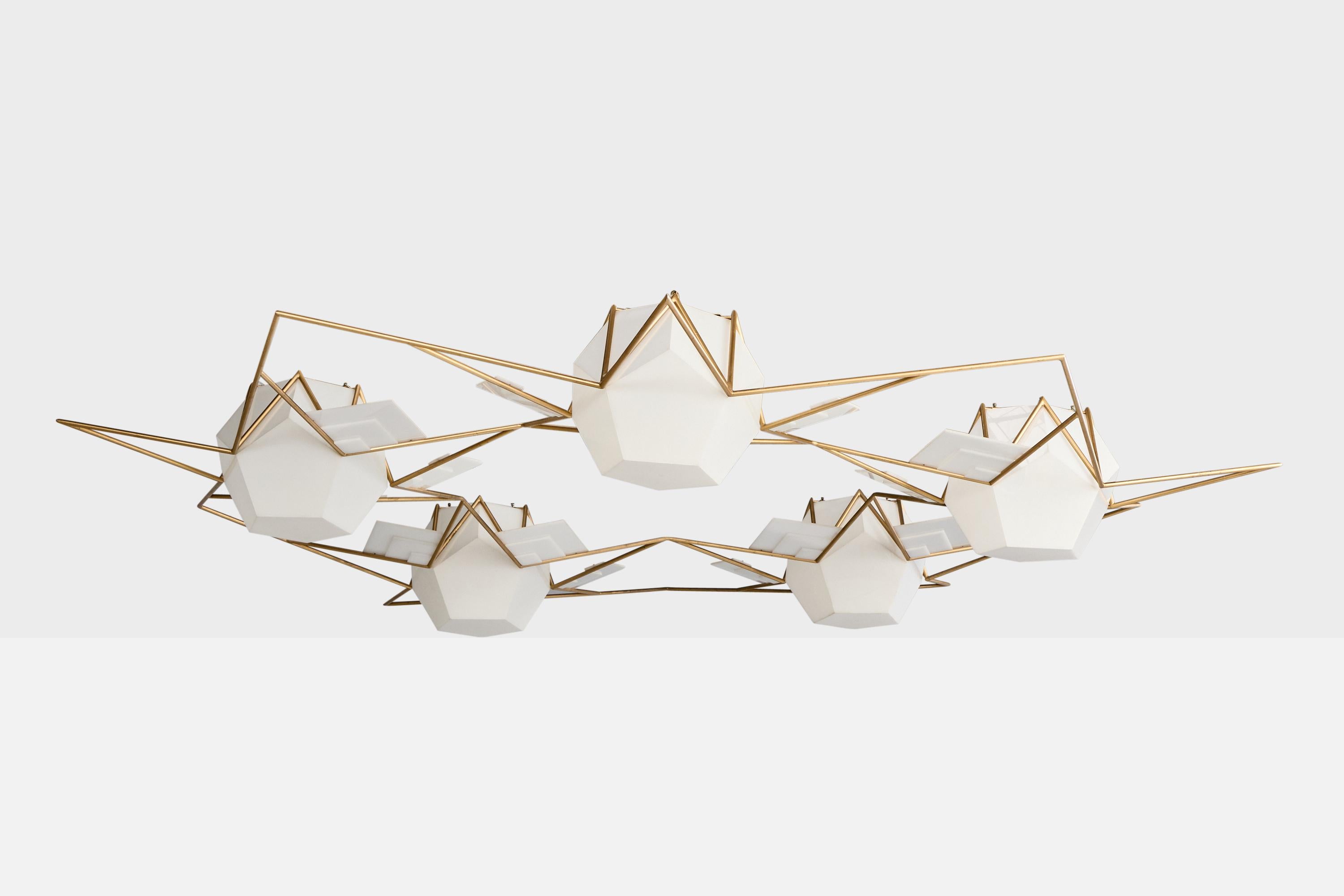 Mid-Century Modern William Wesley Peters, Monumental Chandelier, Metal, Acrylic, USA, 1961 For Sale