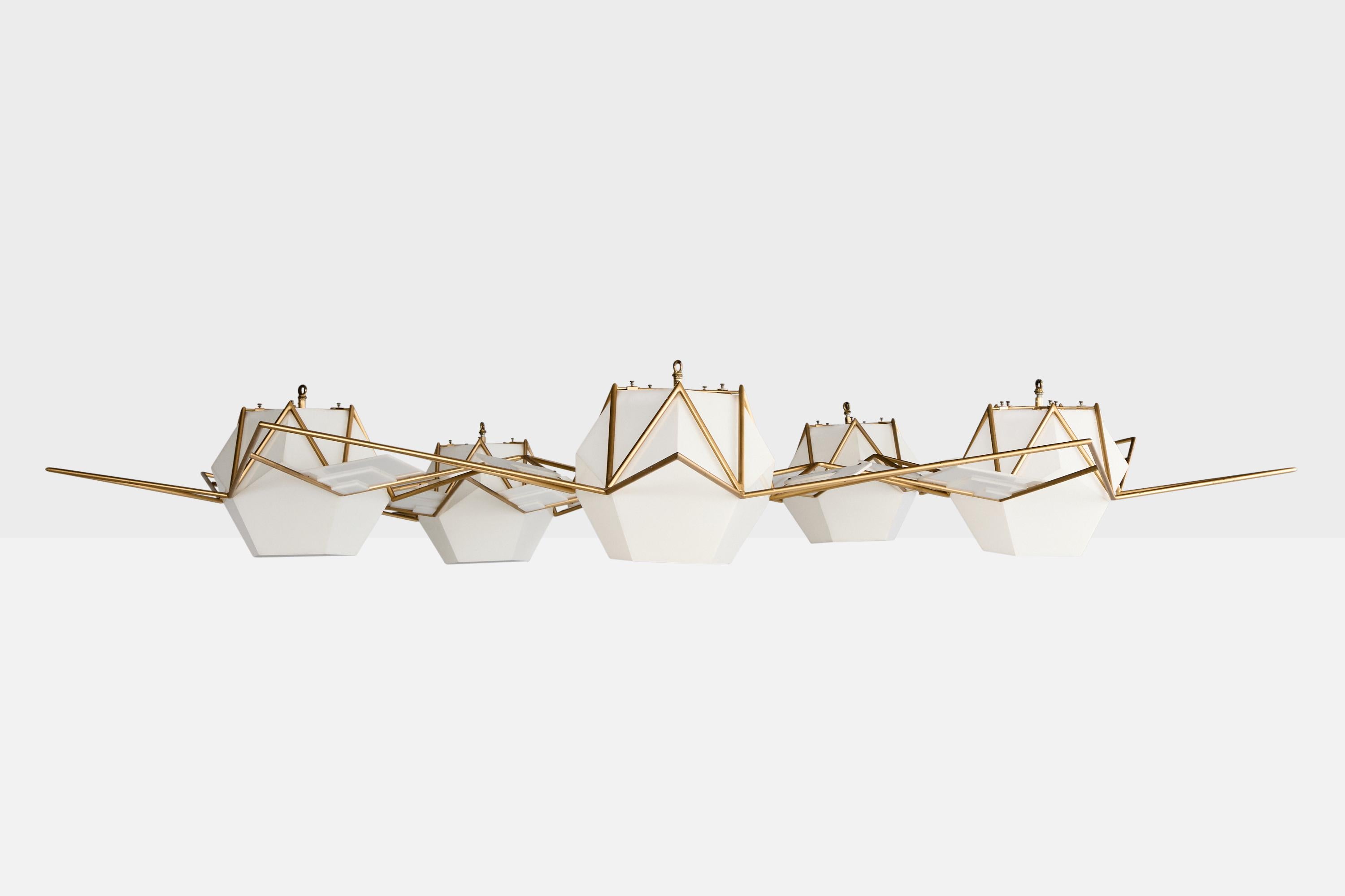 American William Wesley Peters, Monumental Chandelier, Metal, Acrylic, USA, 1961 For Sale