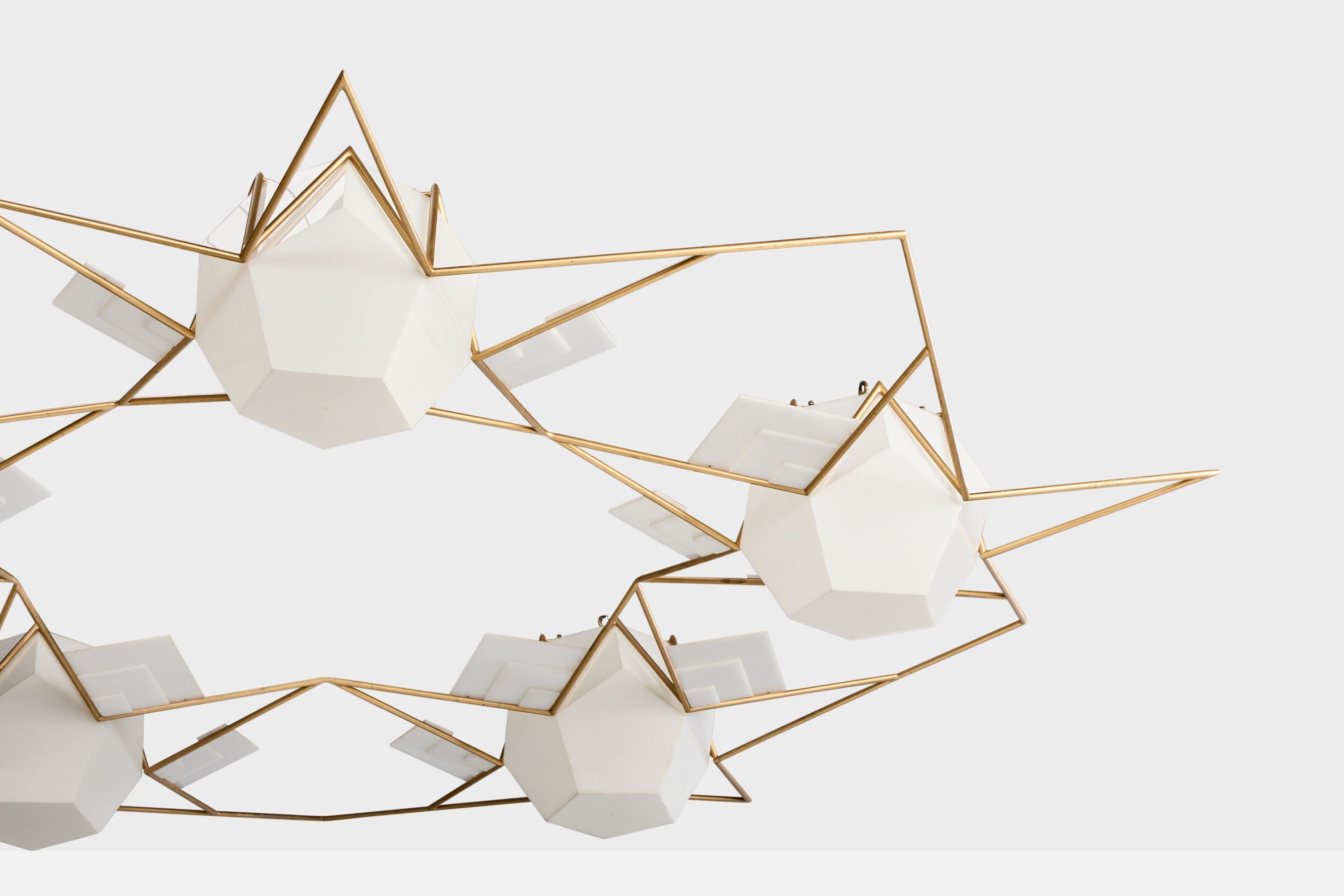 William Wesley Peters, Monumental Chandelier, Metal, Acrylic, USA, 1961 In Good Condition For Sale In High Point, NC