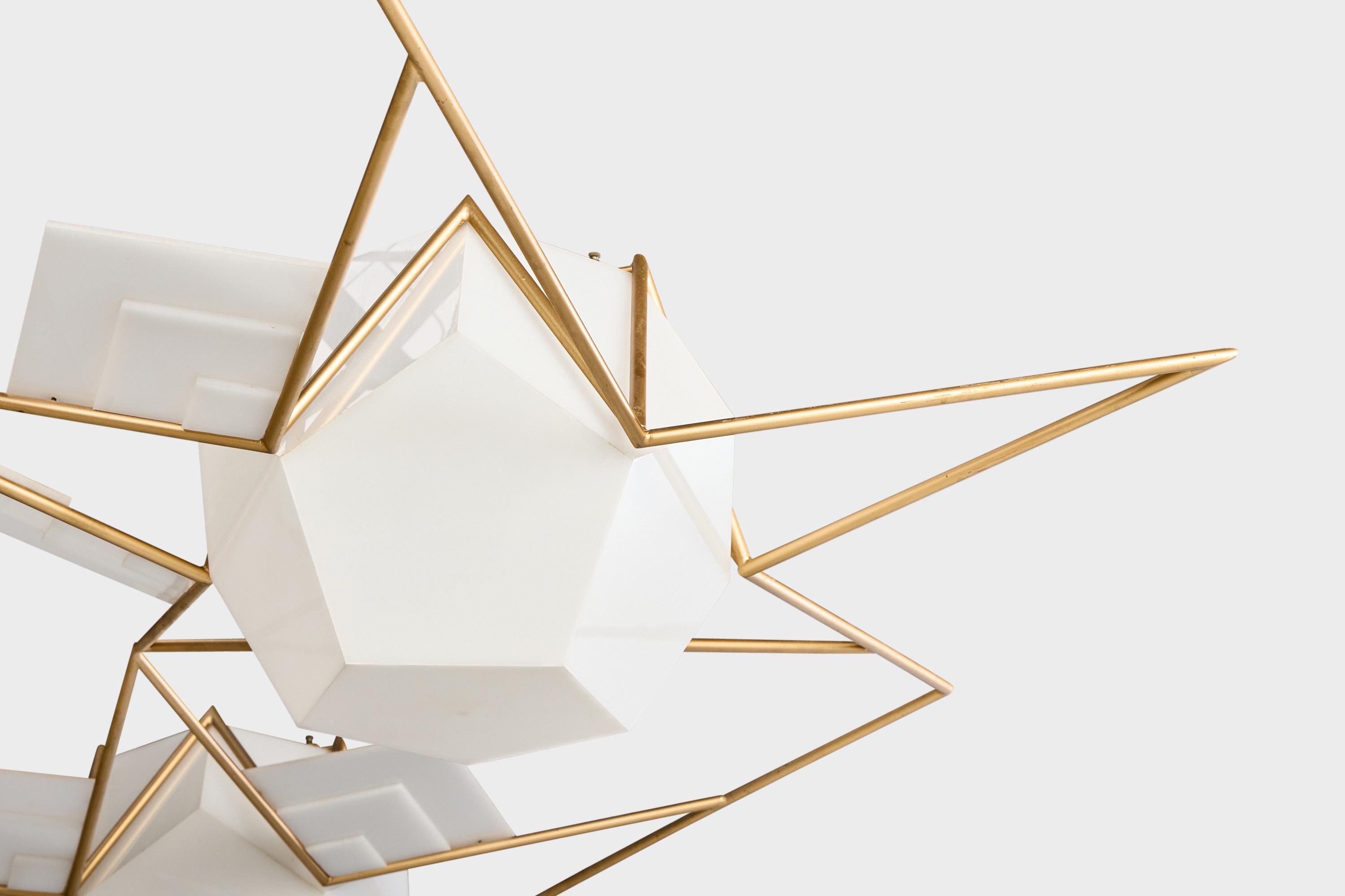 William Wesley Peters, Monumental Chandelier, Metal, Acrylic, USA, 1961 For Sale 2