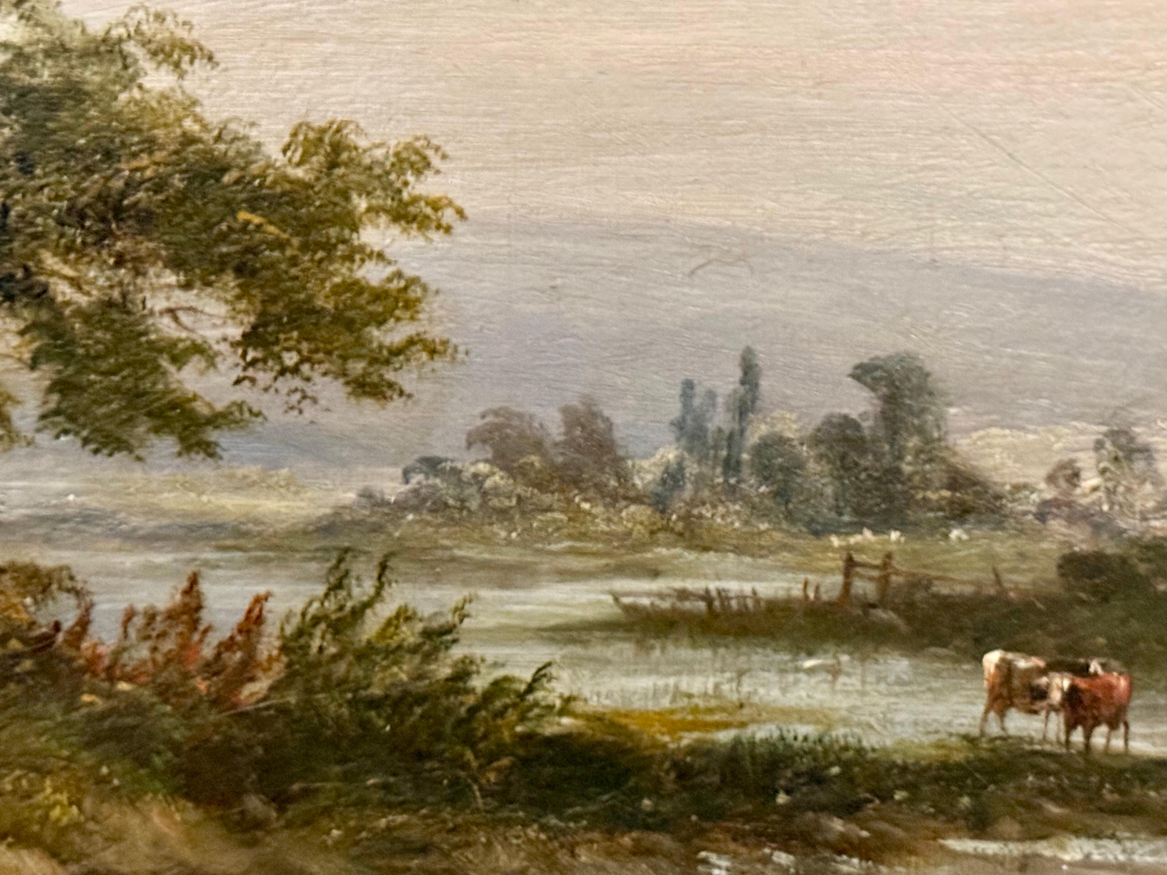 Fiume in un paesaggio estivo Olio su tela del XIX secolo - Landscape Painting Marrone di William Westall