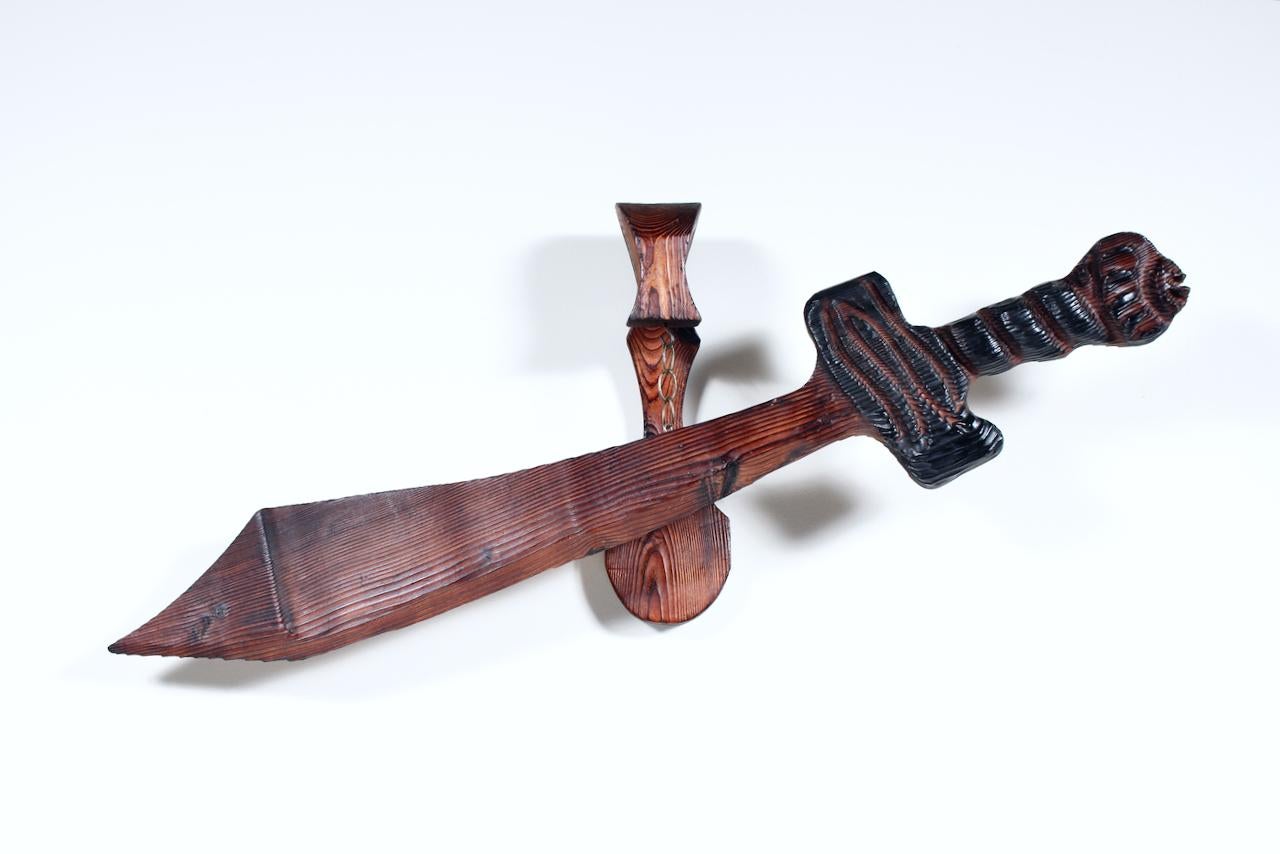 William Westenhaven, WITCO Suspended Wooden Sword Wall Hanging, C. 1960 For Sale 7