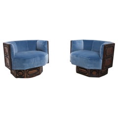 William Westenhaver for WITCO Pair of Geometric Cedar Lounge Chairs
