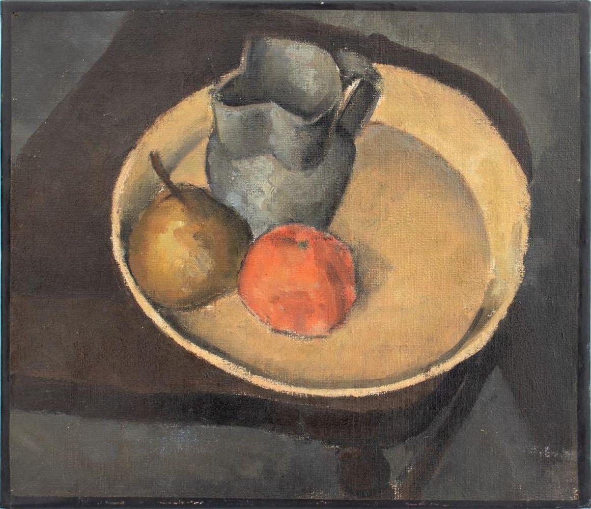 William Wetzel (Amerikaner, XX), Stillleben mit Birne, Öl auf Leinwand, 1920er Jahre, verso auf dem Keilrahmen signiert und bezeichnet 