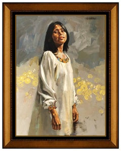 William Whitaker Oil Painting On Board Original Female Portrait Signed Artwork