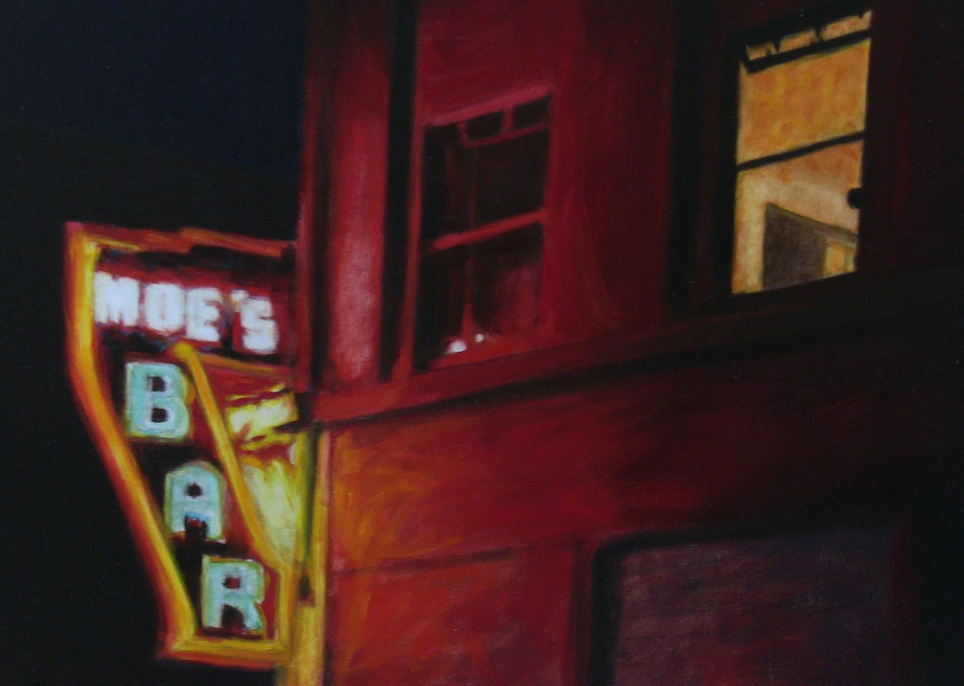 Moe's Bar, Painting, Oil on Canvas For Sale 1