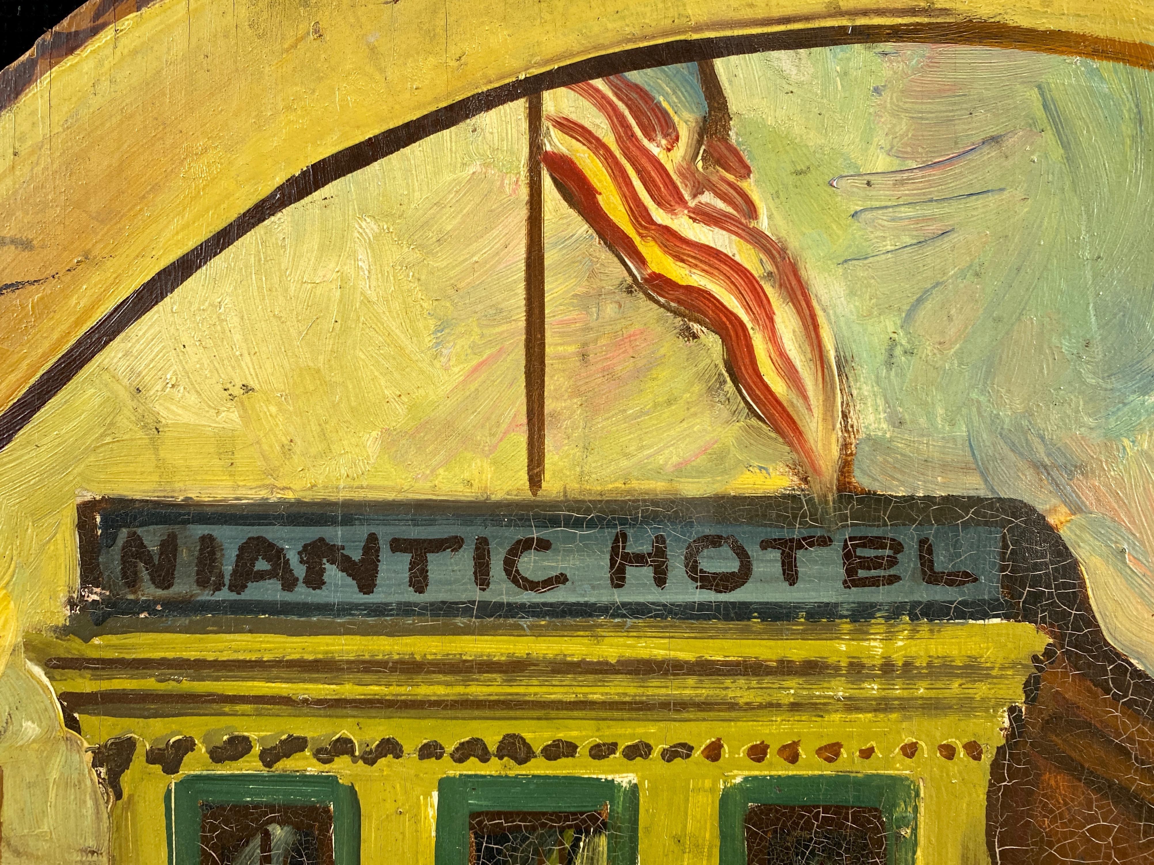 William Wilke “Niantic Hotel, San Francisco”, Oil Painting on Panel, c. 1930s 3
