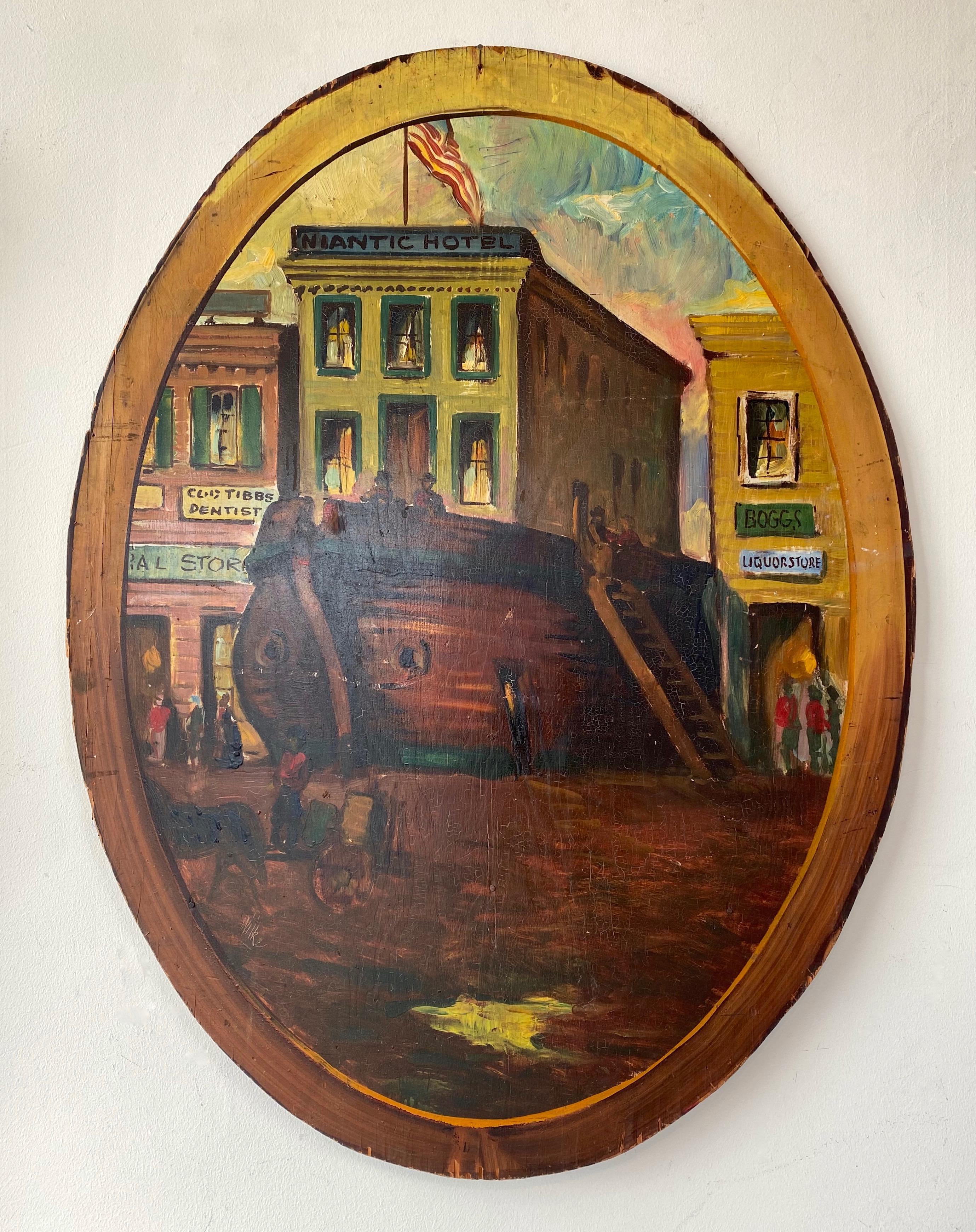 William Wilke “Niantic Hotel, San Francisco”, Oil Painting on Panel, c. 1930s 13