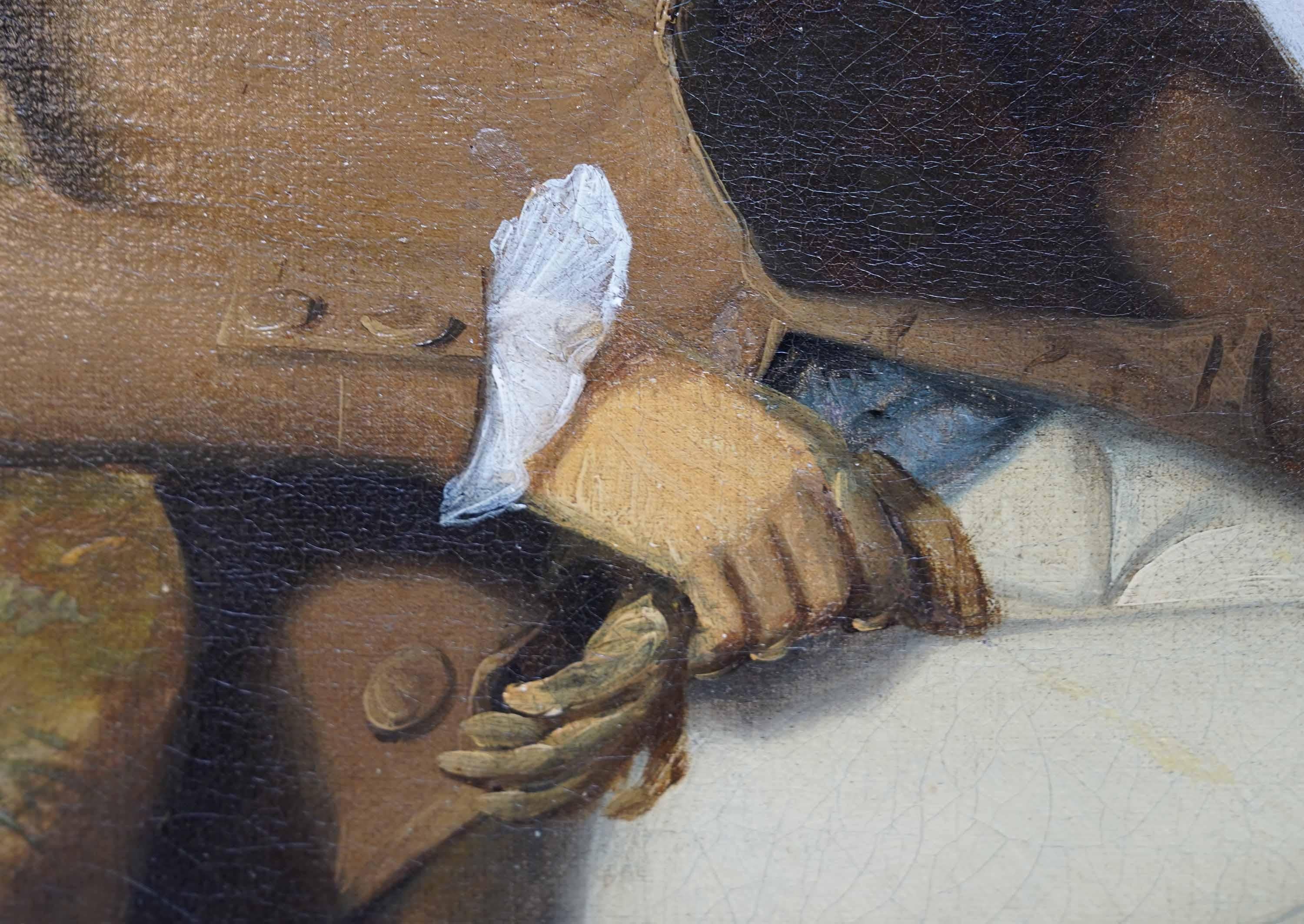 Ritratto di gentiluomo in un paesaggio - Quadro ad olio d'arte antica britannica in vendita 6