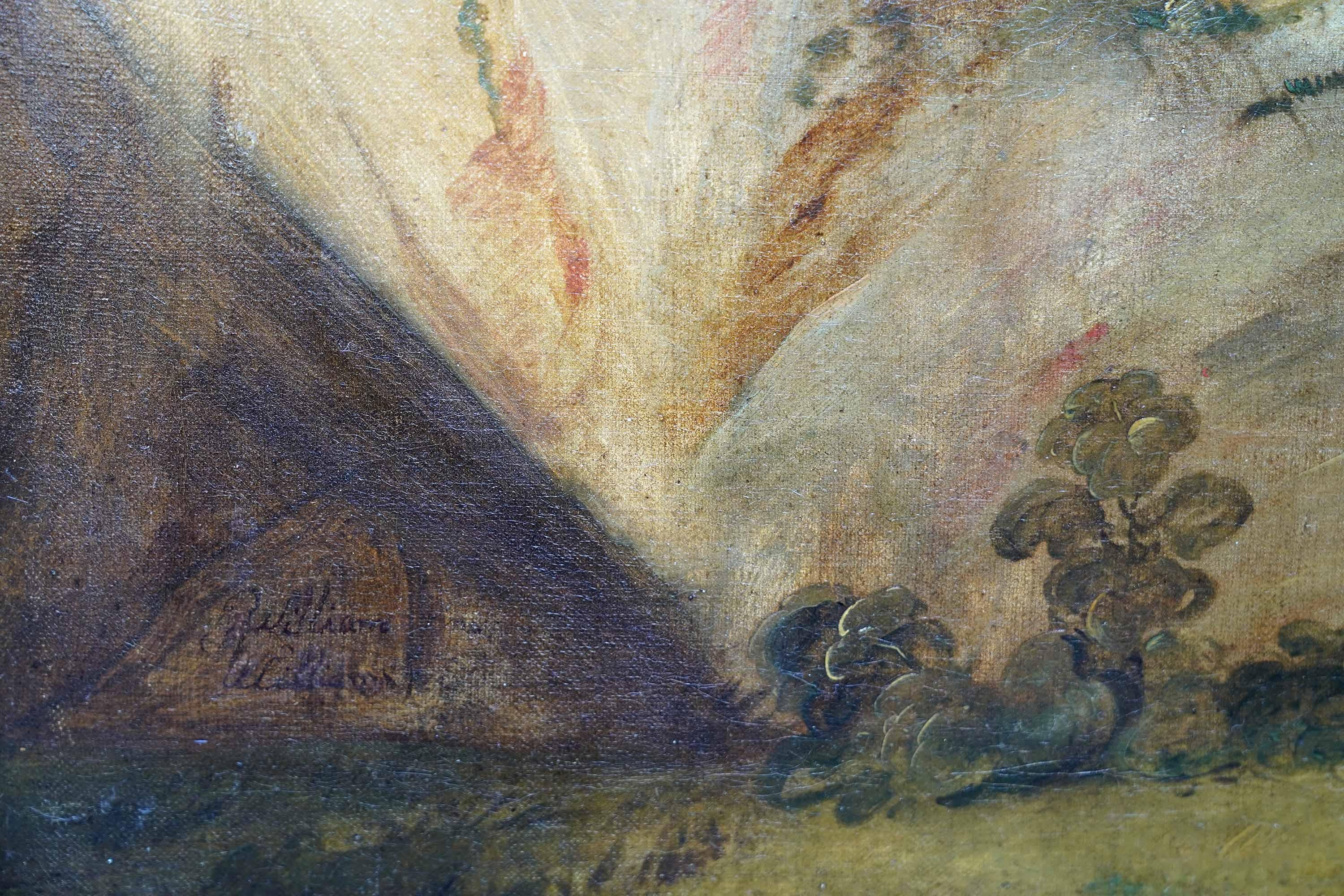 Ritratto di gentiluomo in un paesaggio - Quadro ad olio d'arte antica britannica in vendita 8