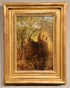 Pittura a olio di William Williams "Un mulino del Devon
