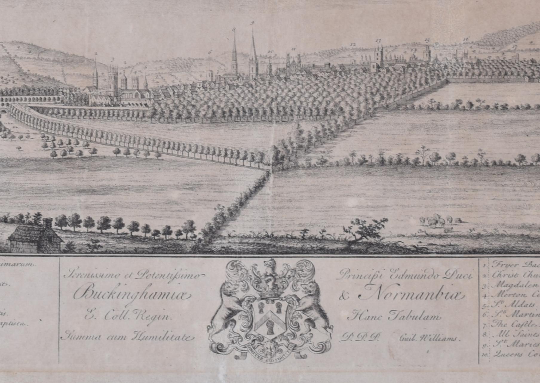Prospettiva di Oxford Incisione del XVIII secolo di William Williams - Landscape Print Grigio di William Williams (painter)
