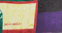 Untitled 2 - Abstract Squares on Red Background