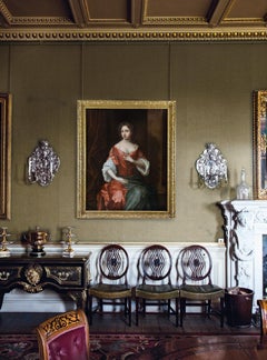 Portrait of a Lady in Red Dress on Porch c.1680, English Aristocratic Provenance