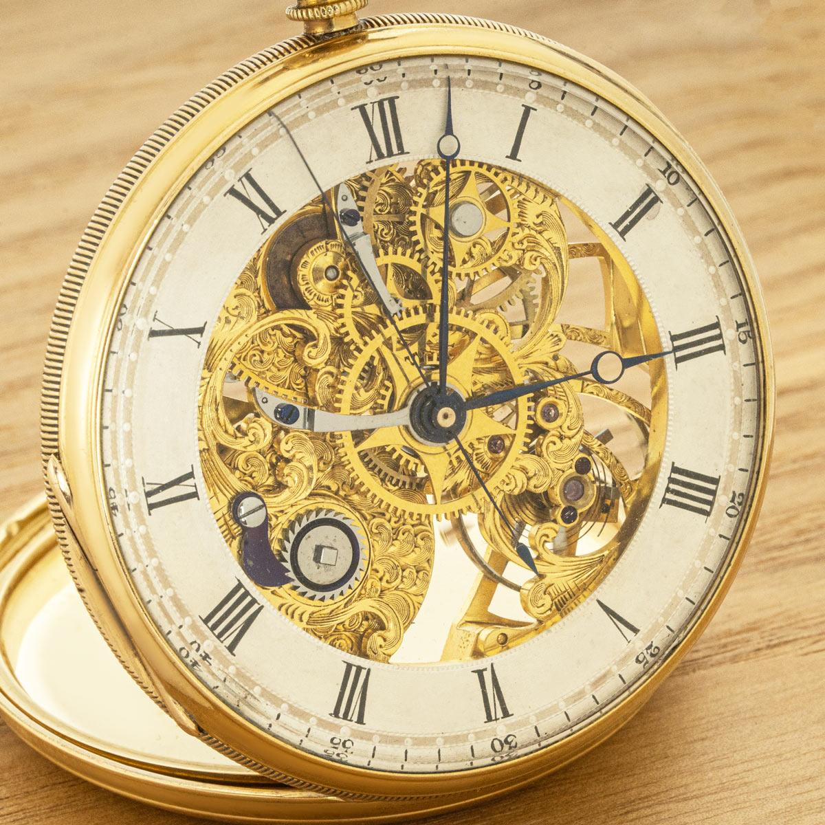 vintage skeleton pocket watch