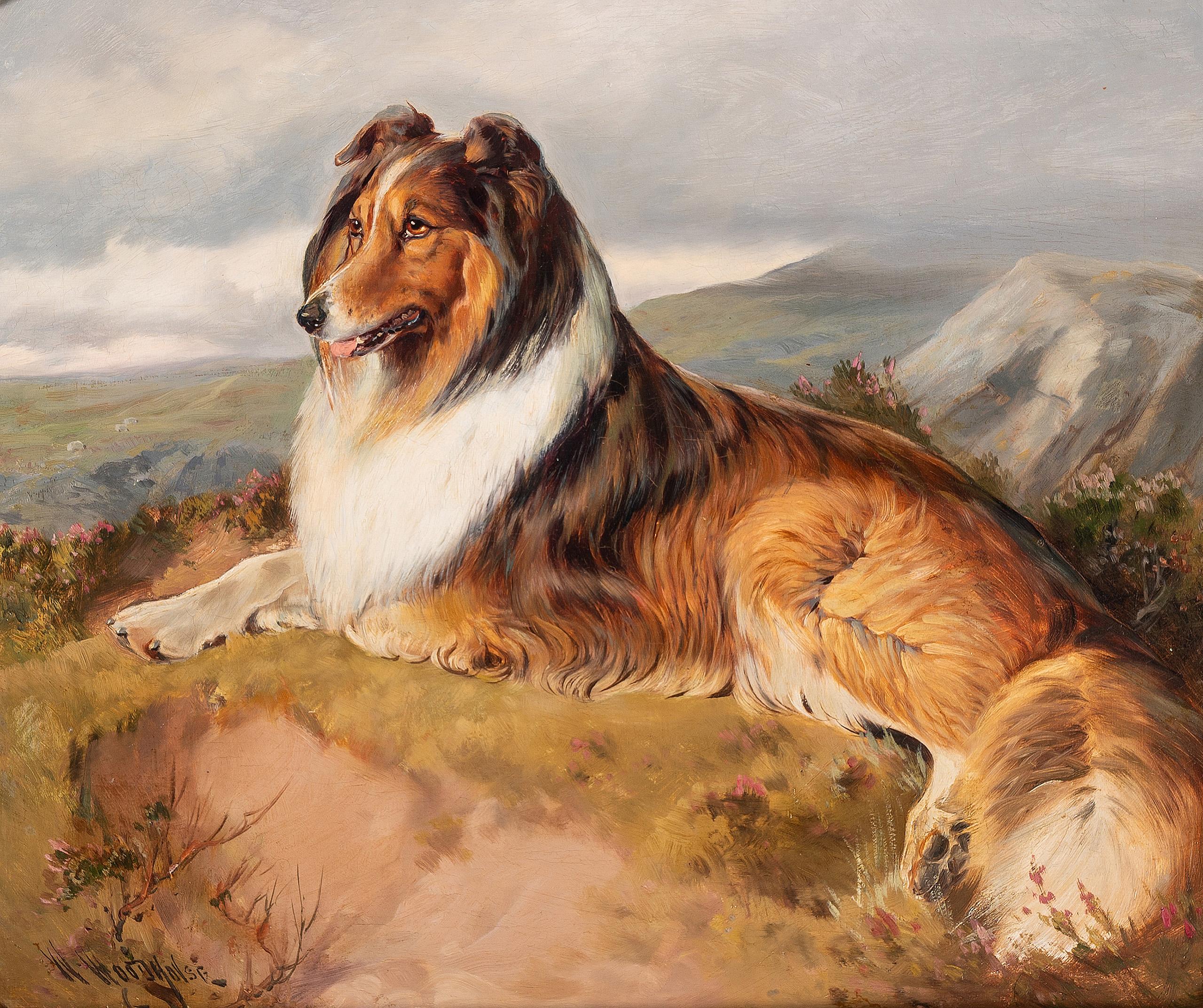 Un Colli dans un paysage - Painting de William Woodhouse
