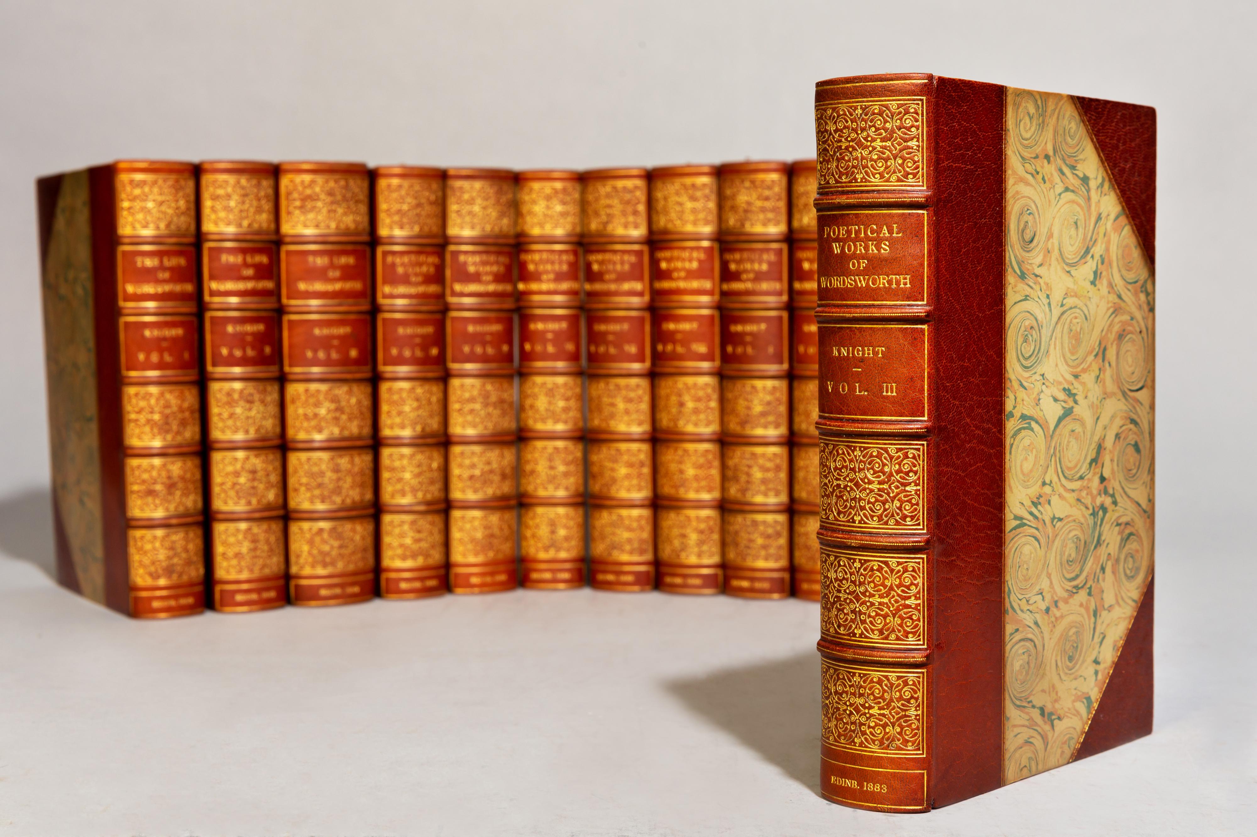 11 volumes

Edited by William Knight.
Bound in 3/4 tan morocco, marbled boards, top edges gilt, raised bands, ornate gilt on spines, illustrated with frontispieces. 

Published: Edinburgh: William Paterson 1882-1889.