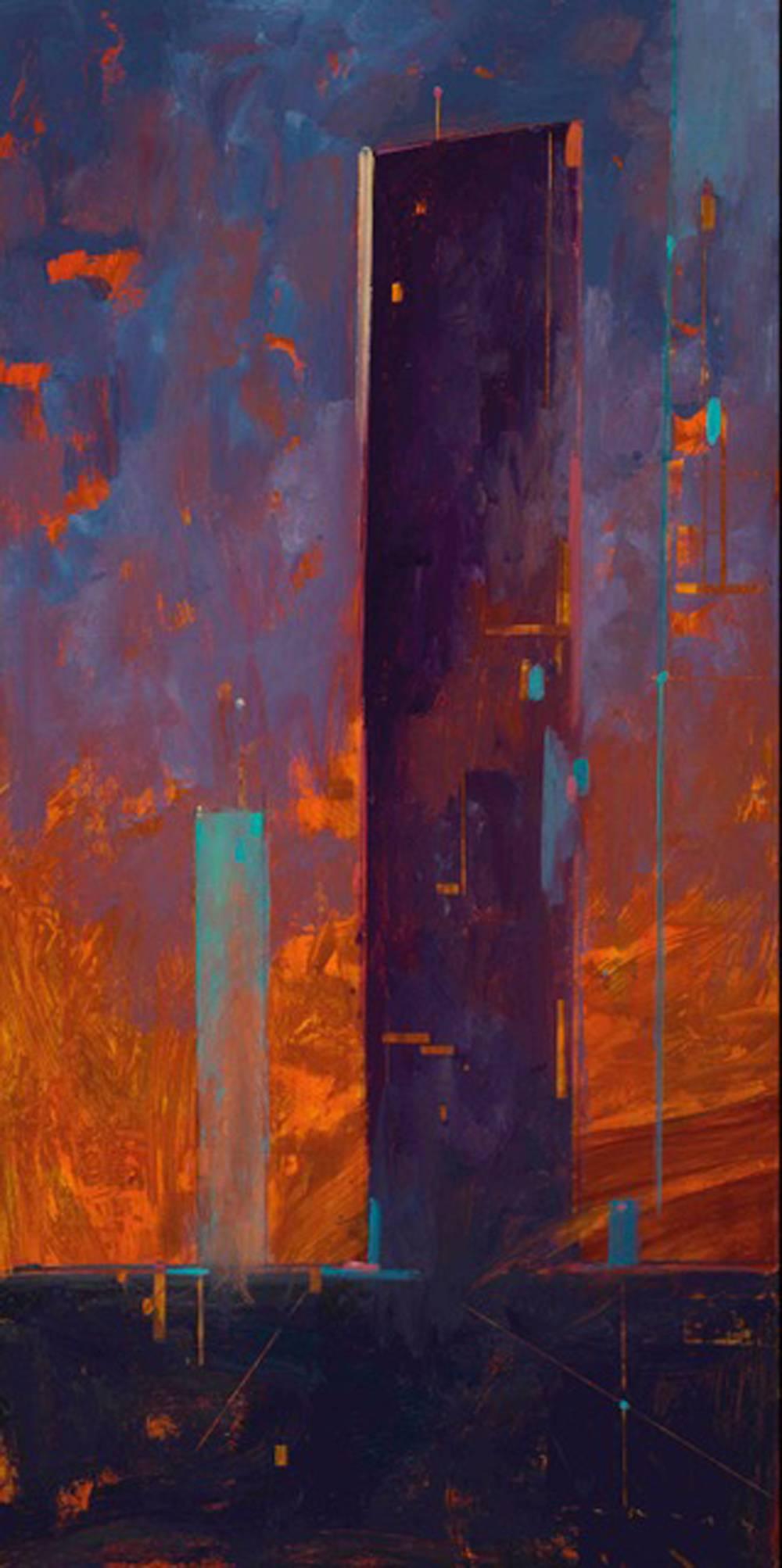 William Wray Abstract Painting - THE BLACK TOWER