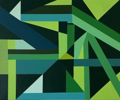Jeans verts, peinture sur toile