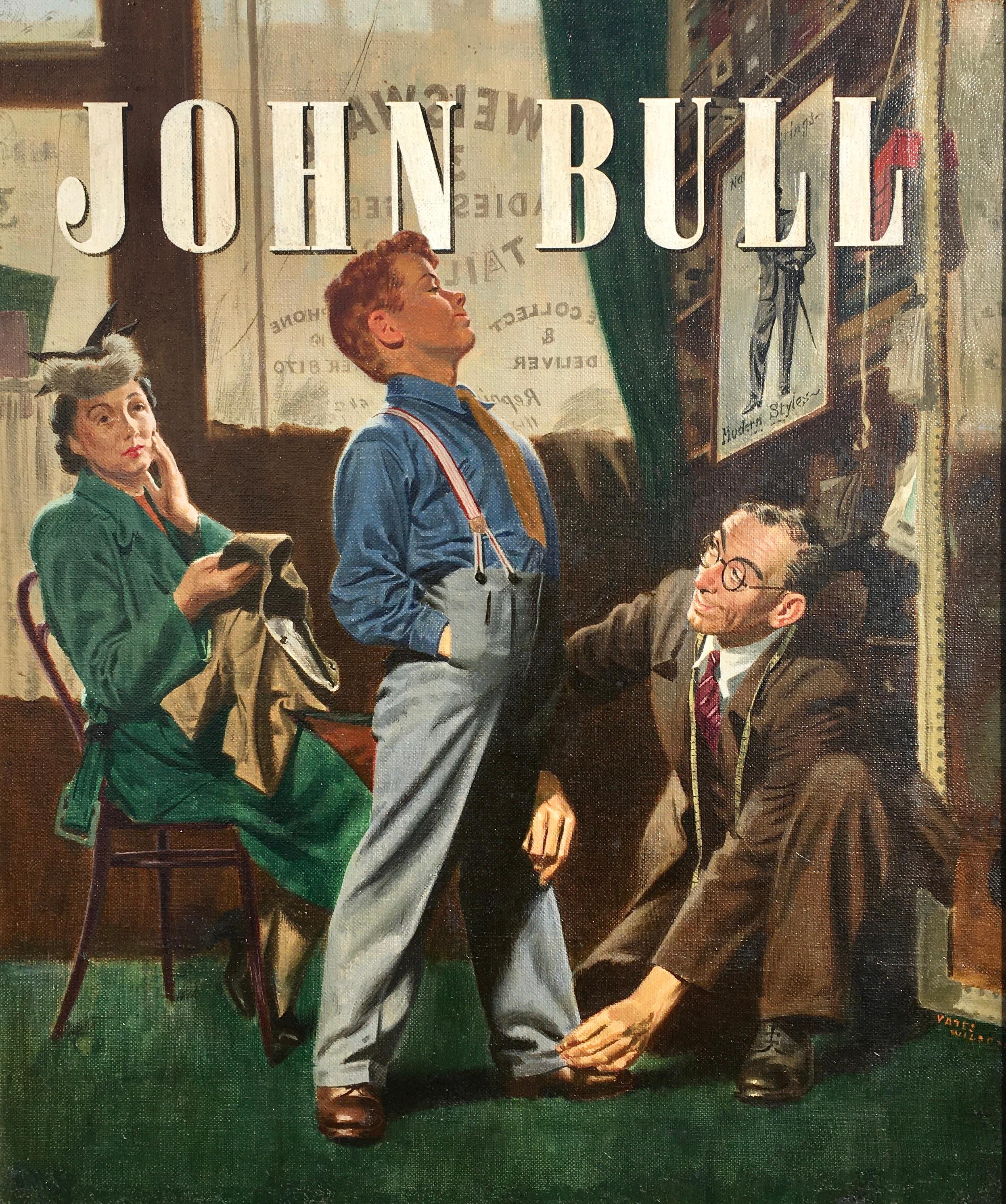 WILLIAM YATES-WILSON
(ca. 1940-1960)

Seine erste lange Hose

Signiert l.r.: YATES/WILSON
Öl auf Leinwand

61 x 51 cm, 24 x 20 Zoll.
(Rahmengröße 81 x 71,5 cm., 32 x 28 Zoll.)

William Yates-Wilson war während des Zweiten Weltkriegs als Illustrator