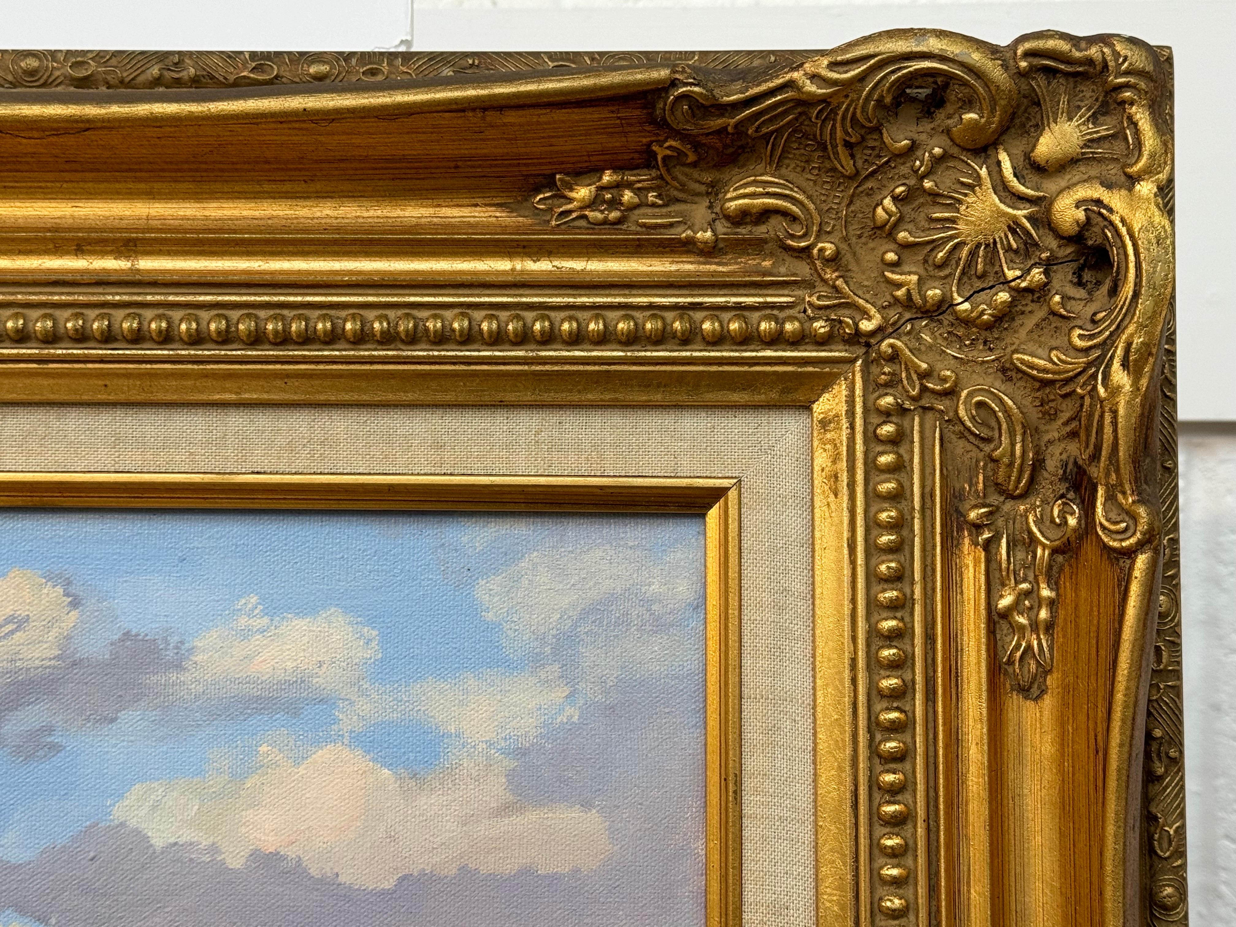 Una tranquila escena de un lago de montaña con una luz, un color y una belleza natural intensos, obra del artista del siglo XX William Yeaman. 

Medidas: 30 x 20 pulgadas 
El marco mide 38 x 28 pulgadas 

Este óleo original capta un paisaje