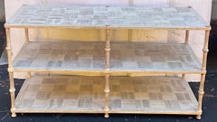 William Yeoward Cerused Gustavian Style White Washed Console Table / Etagere