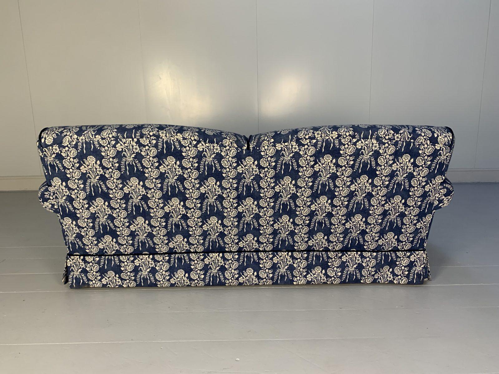 William Yeoward “Percy” 2.5-Seat Sofa Bed in Blue Patterned Fabric 2