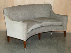 WILLIAM YEOWOOD SYLVIE CURVED 2 SEATER SOFA WiTH OATMEAL & VELVET