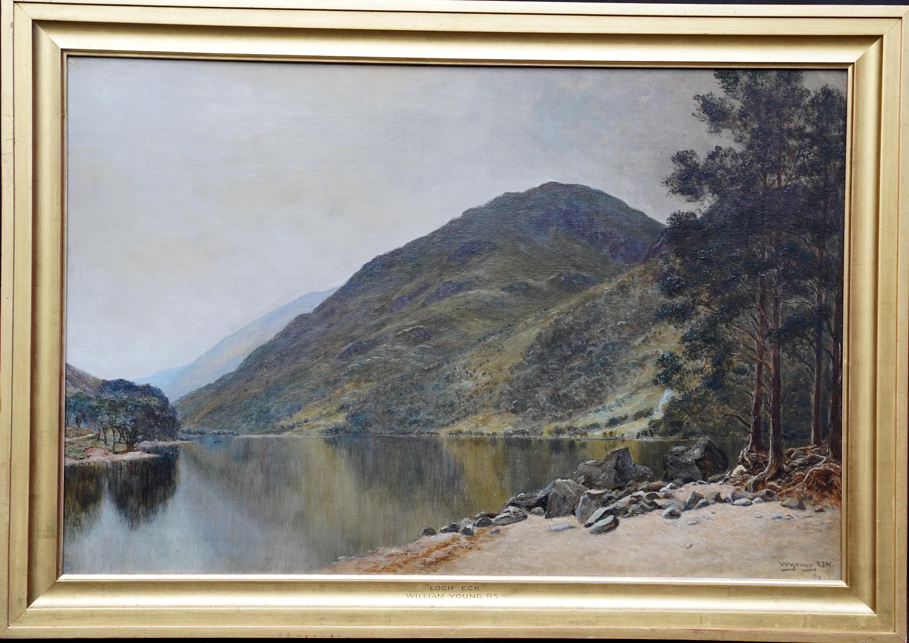 William Young Landscape Painting - Loch Eck, Scotland - Scottish Edwardian art landscape oil painting 