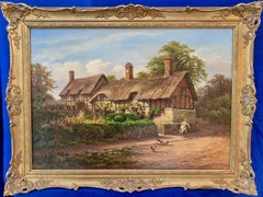 Victorian period view of Anne Hathaway's Cottage, wife of William Shakespeare