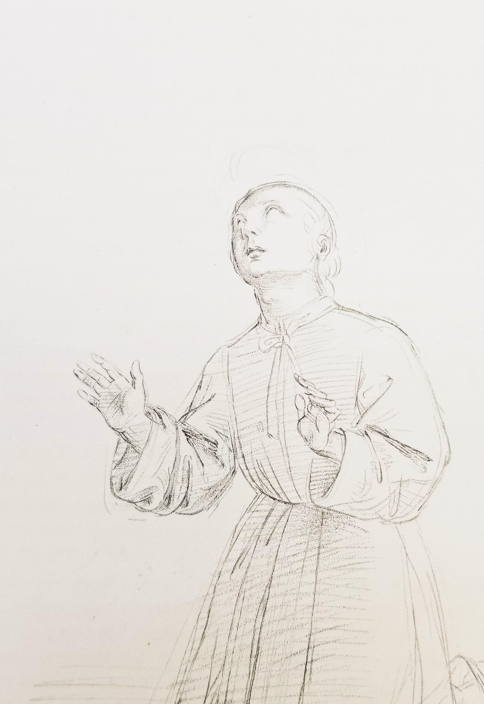 A Youth at His Devotions /// after Raphael Raffaello Sanzio Renaissance Italian For Sale 5