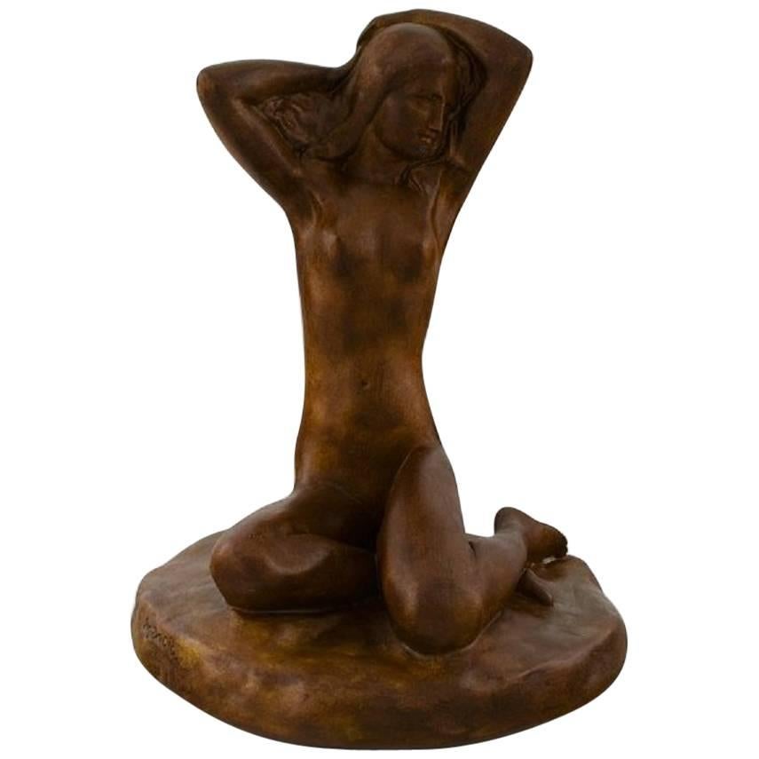 William Zadig Swedish Artist, Art Deco Nude Woman Sculpture