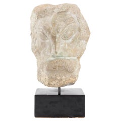 William Zorach Attribué Sculpture de tête en pierre sculptée