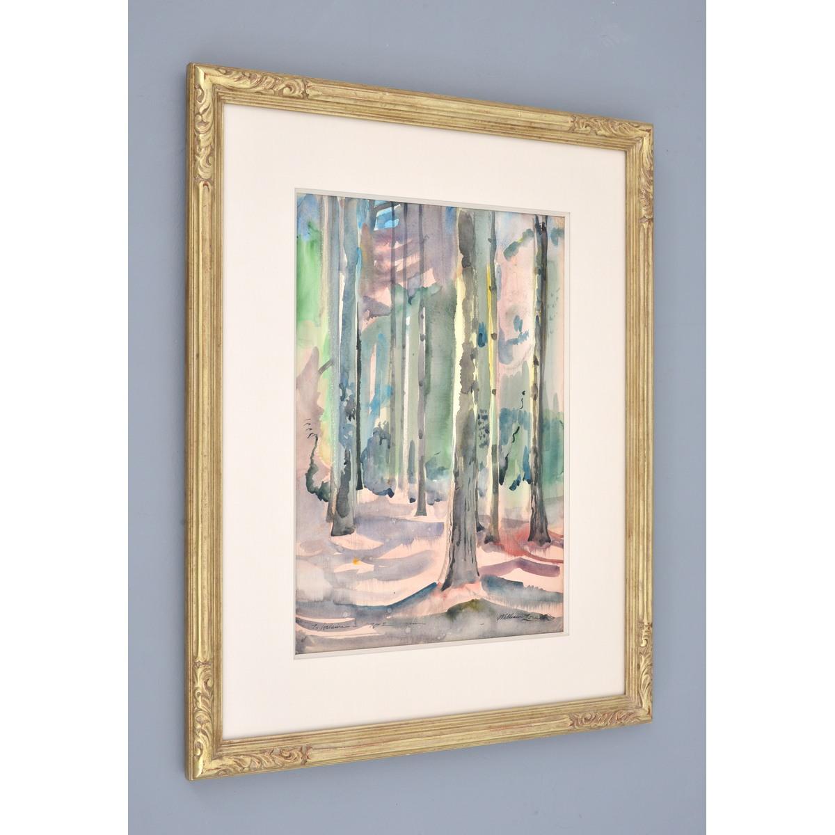 William Zorach Watercolor Painting, Forest Landscape For Sale 1