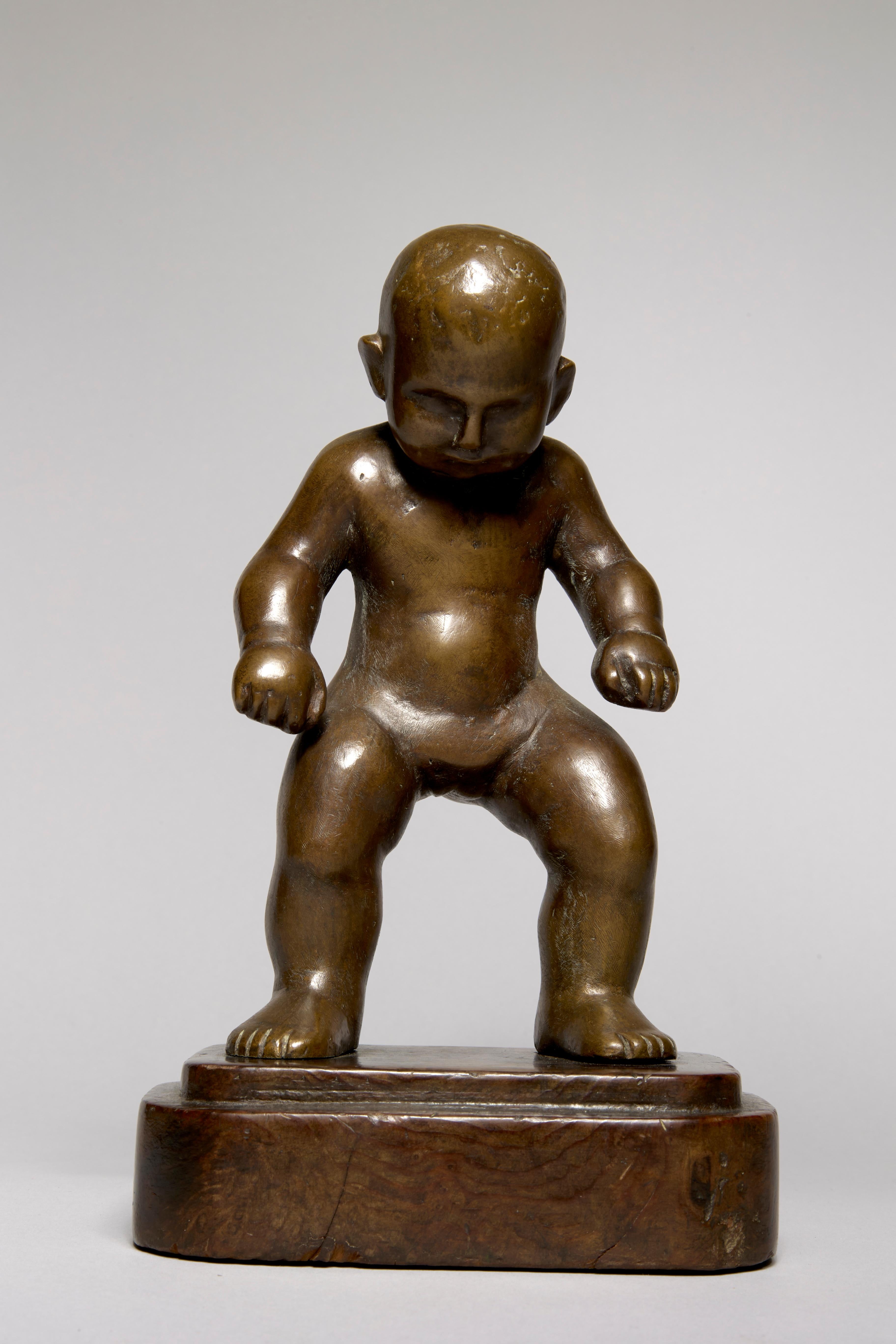 William Zorach Nude Sculpture - First Steps, Early 20th Century Bronze Sculpture, Cleveland School