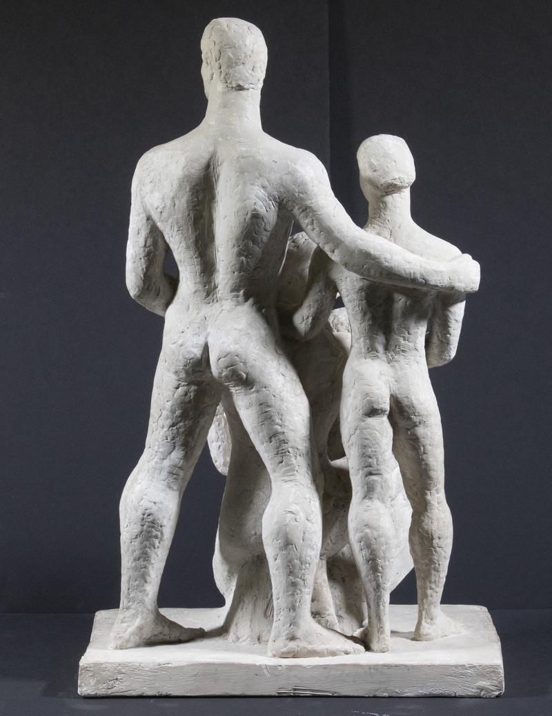 Maquette en plâtre « Pioneer Family » WPA Modernisme américain 20ème siècle - Sculpture de William Zorach