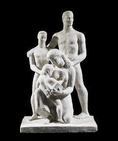 "Pioneer Family" WPA American Modernism Plaster Maquette Realism 20th Century