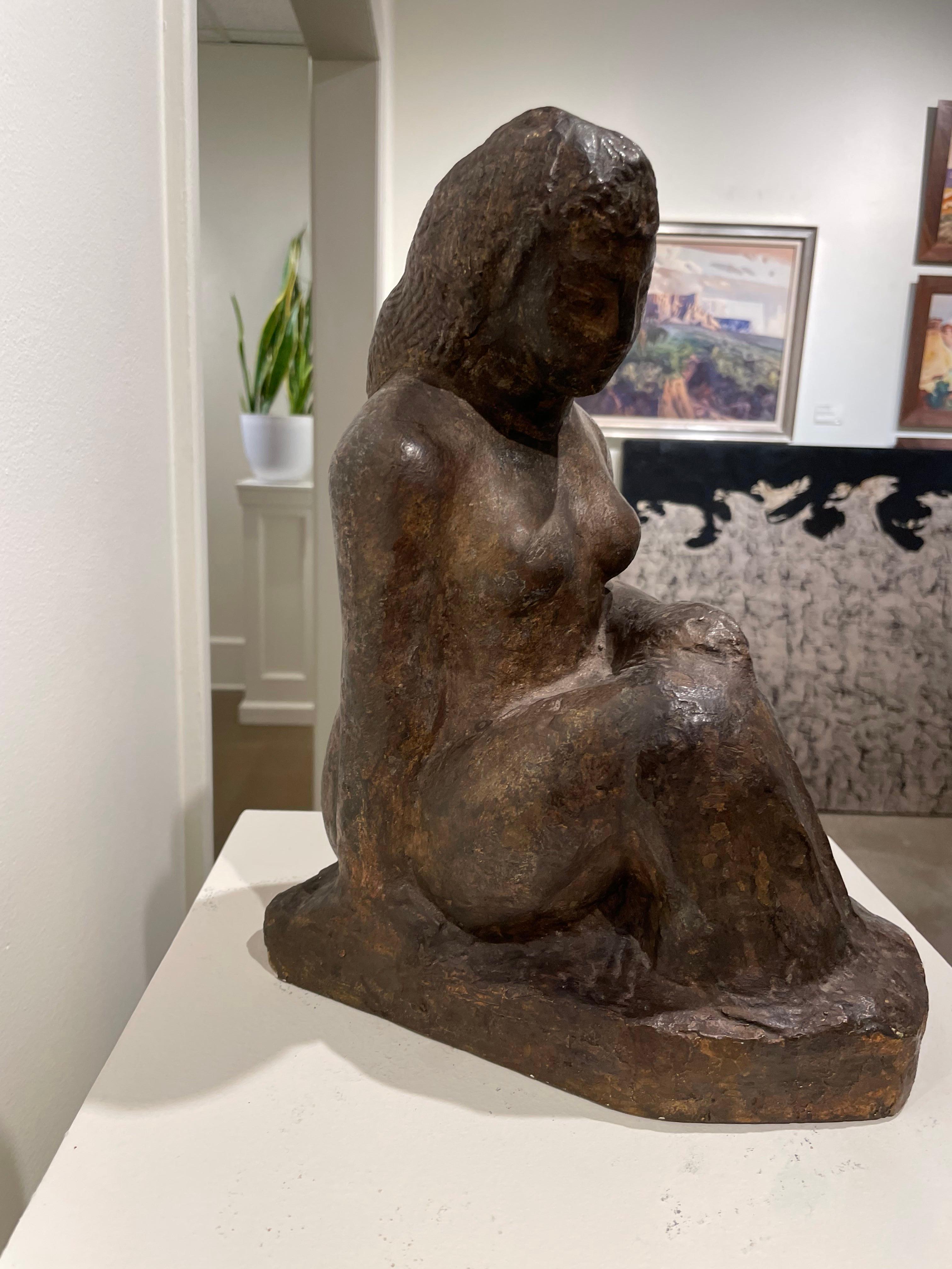 Seated Nude Woman Sculpture, Early 20th Century For Sale 7