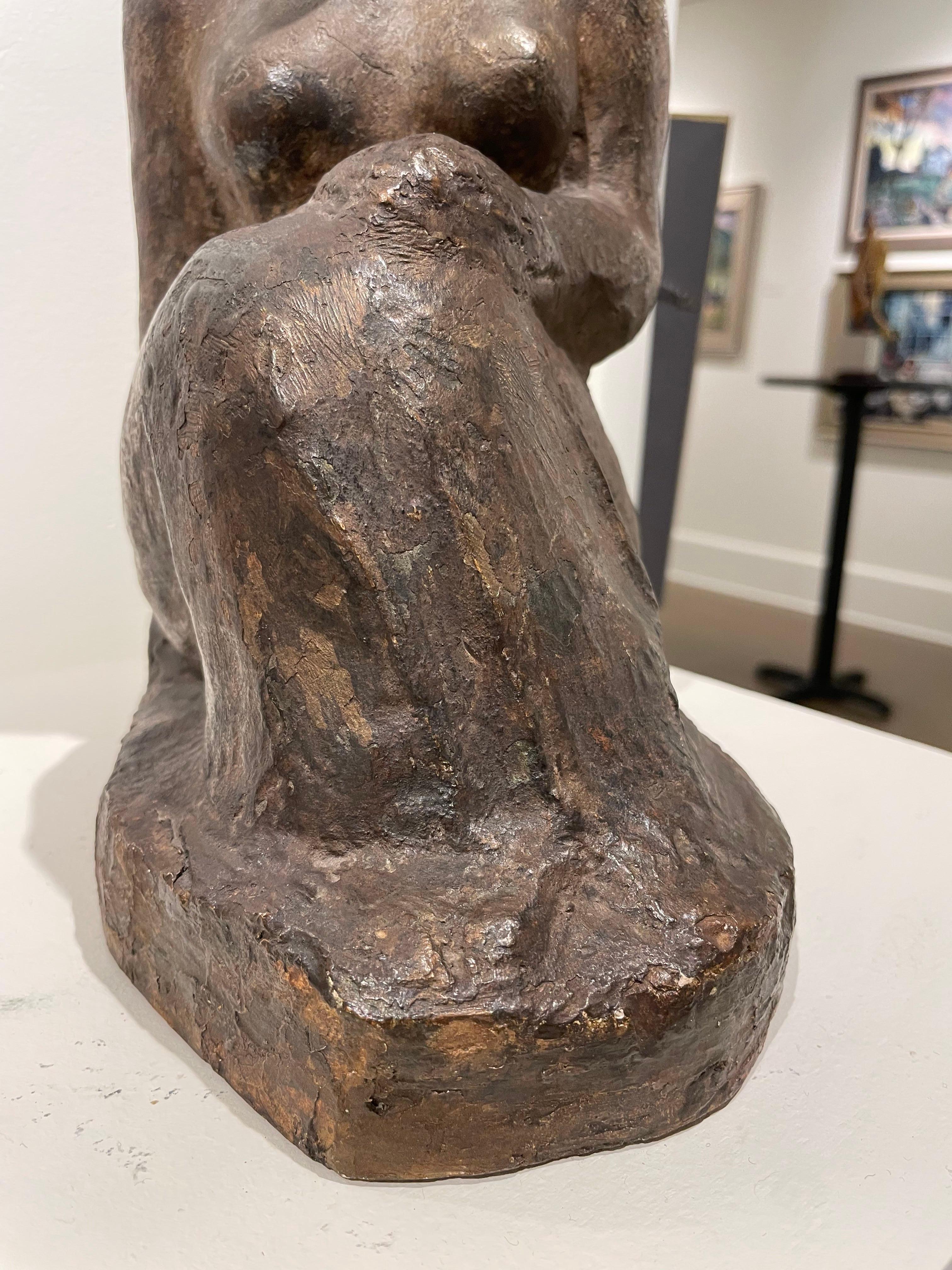 Seated Nude Woman Sculpture, Early 20th Century For Sale 8