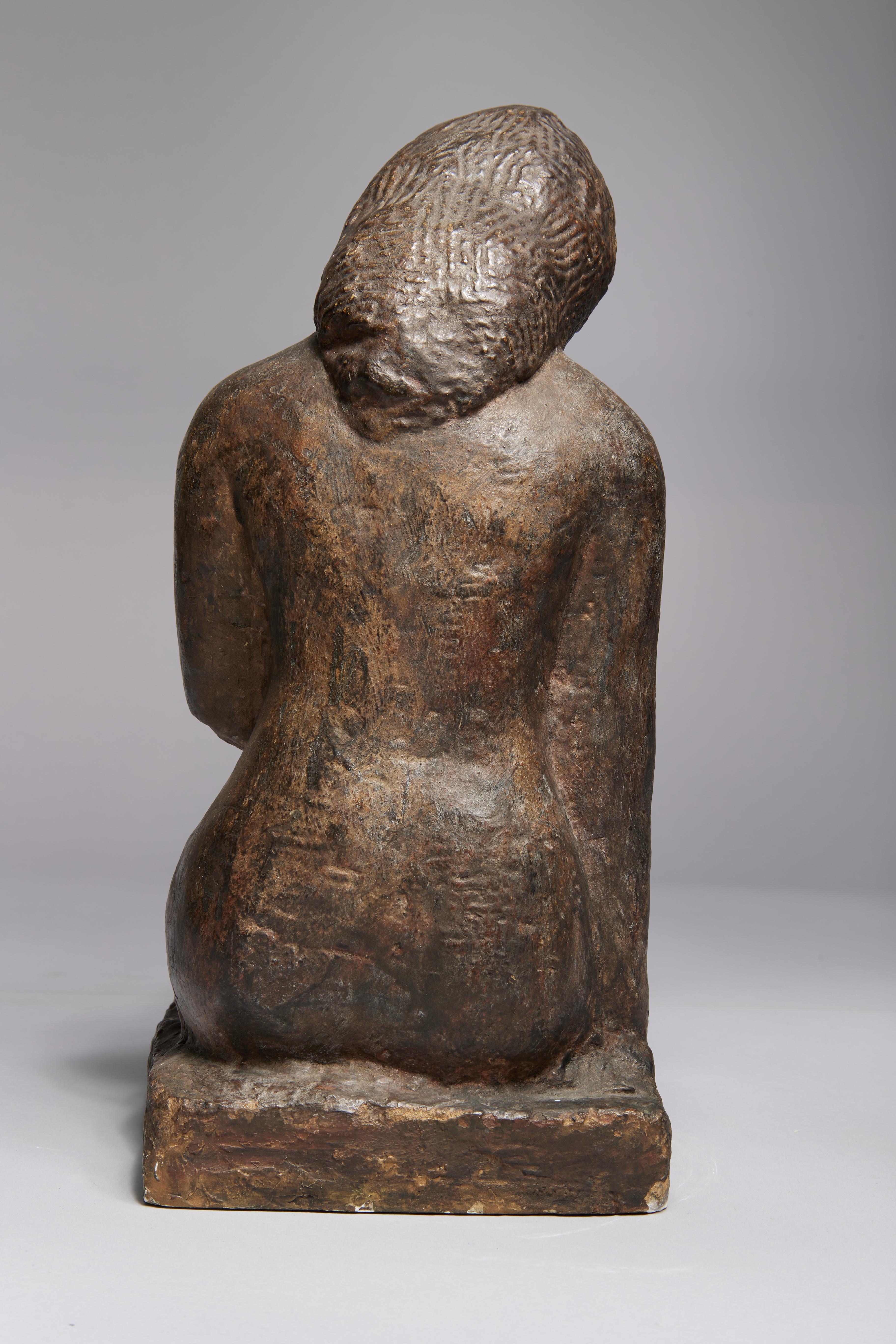 Seated Nude Woman Sculpture, Early 20th Century For Sale 2