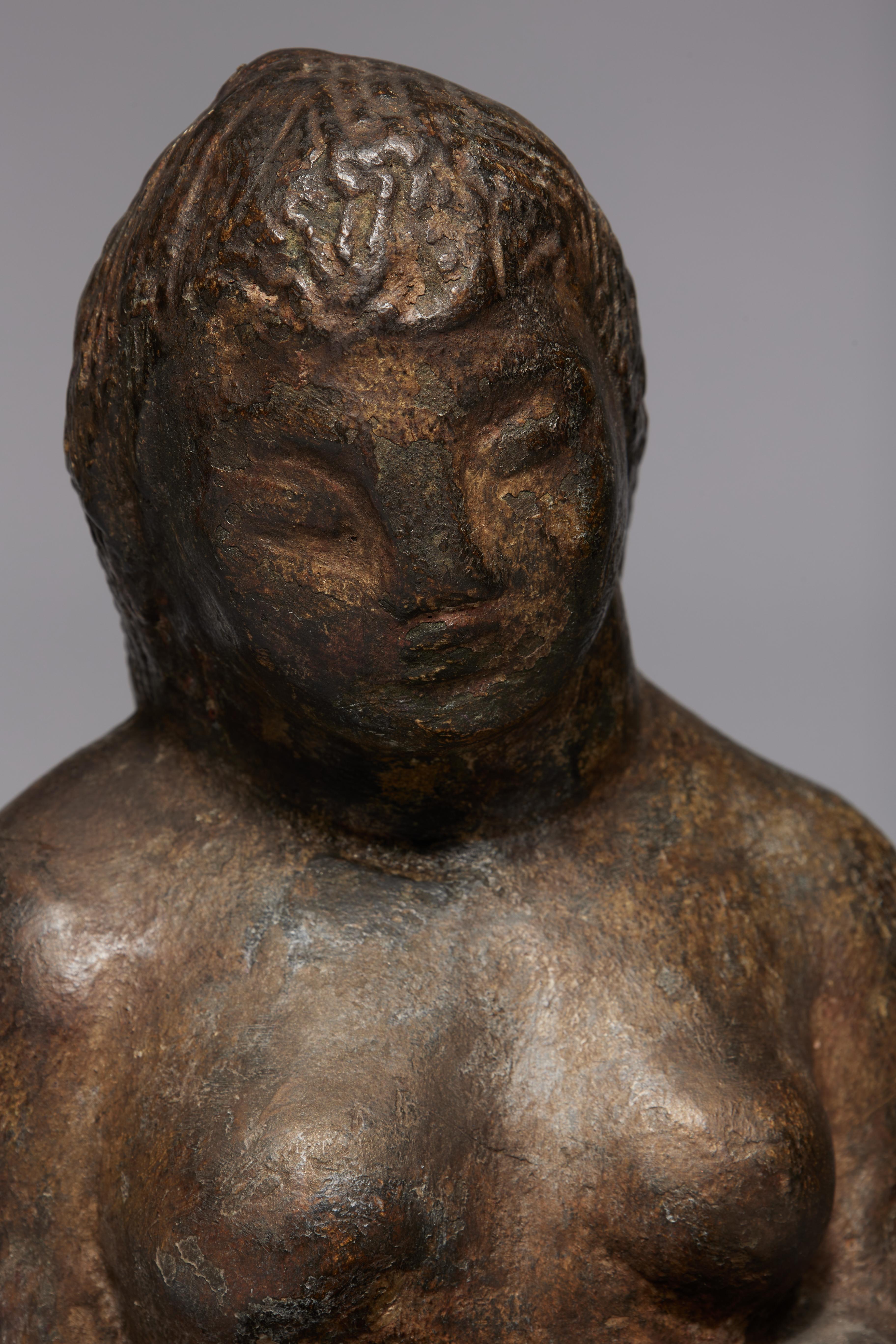 Seated Nude Woman Sculpture, Early 20th Century For Sale 3