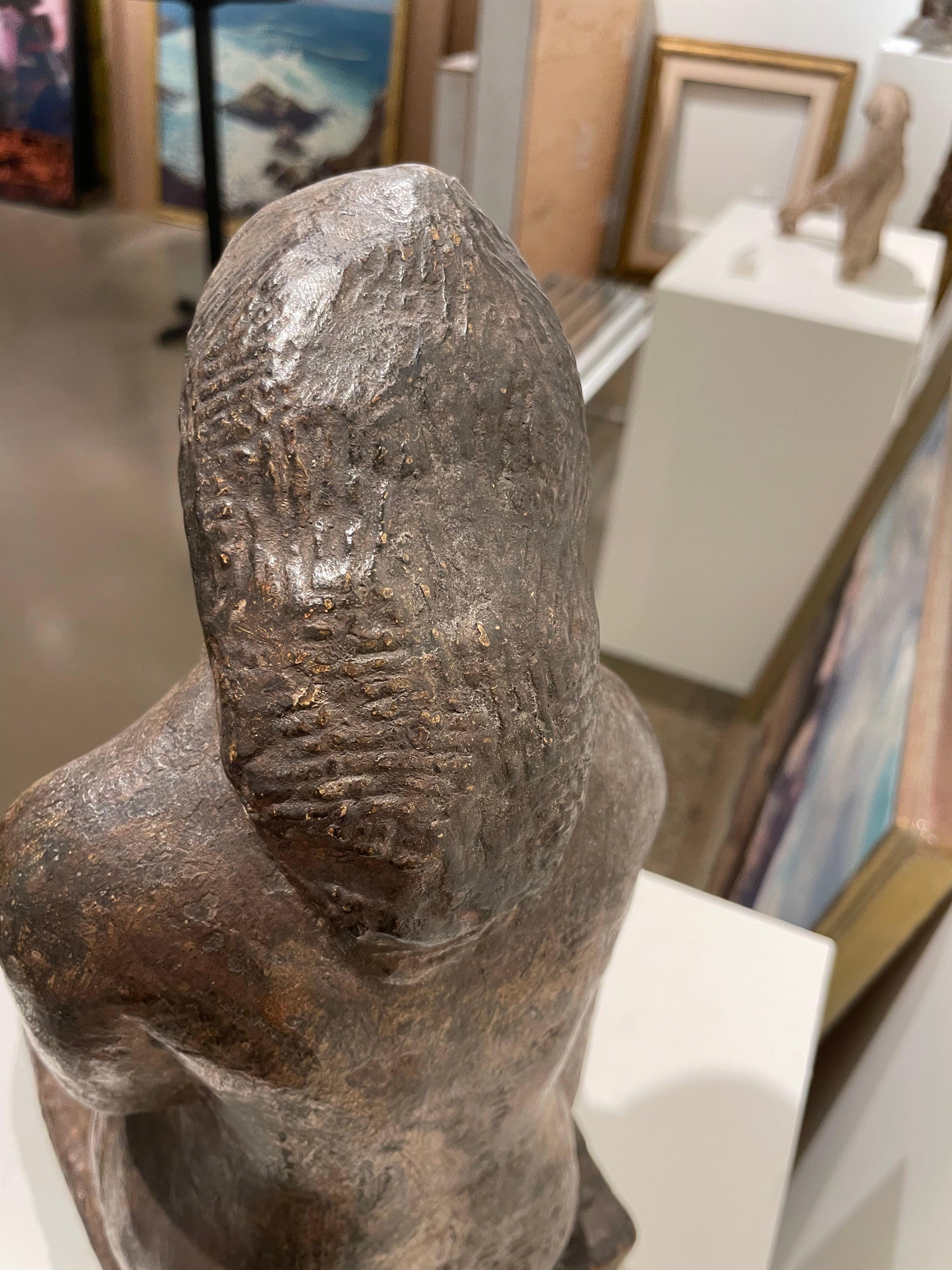 Seated Nude Woman Sculpture, Early 20th Century For Sale 5