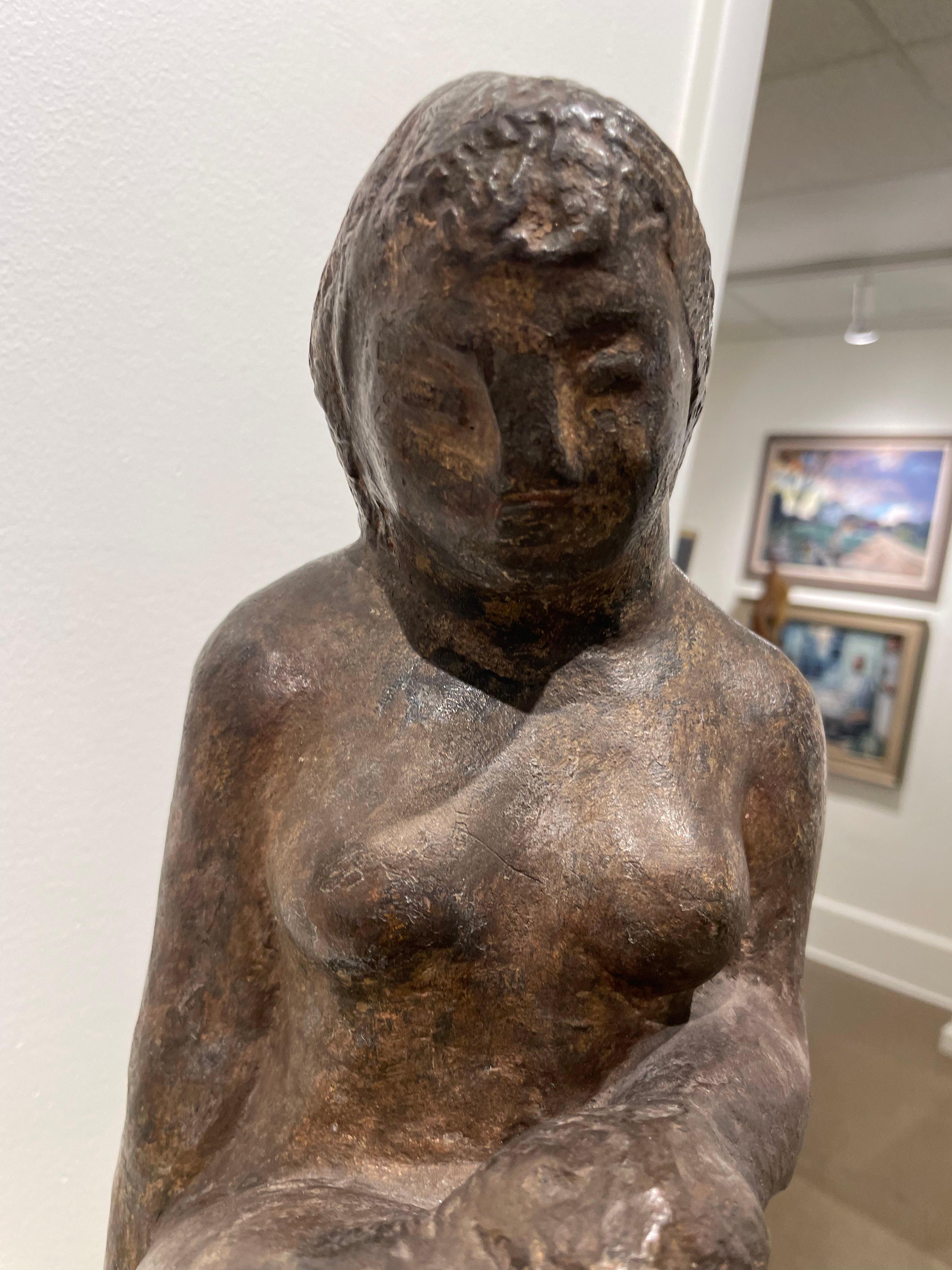 Seated Nude Woman Sculpture, Early 20th Century For Sale 6