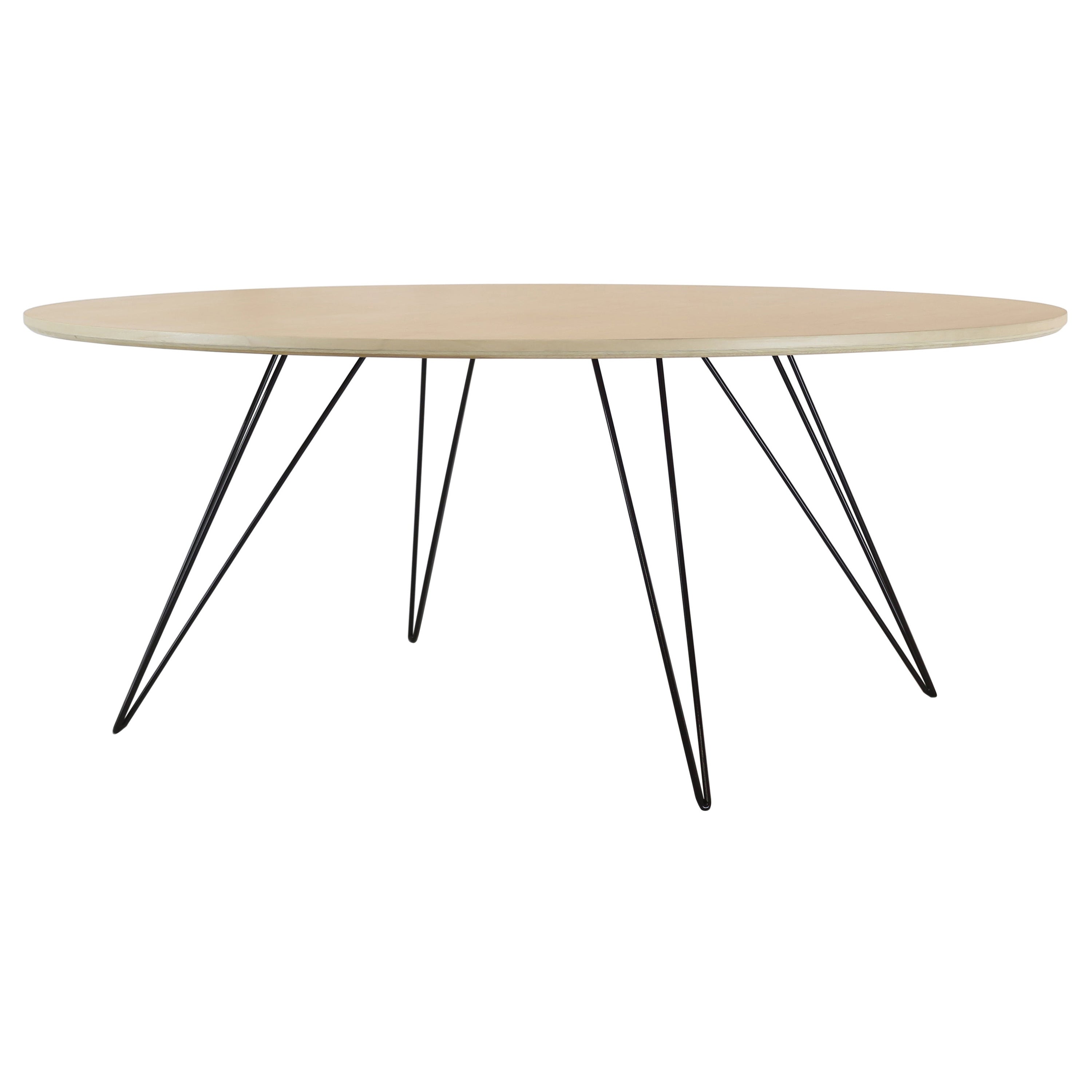 Williams Hairpin Coffee Table Oval Maple Black