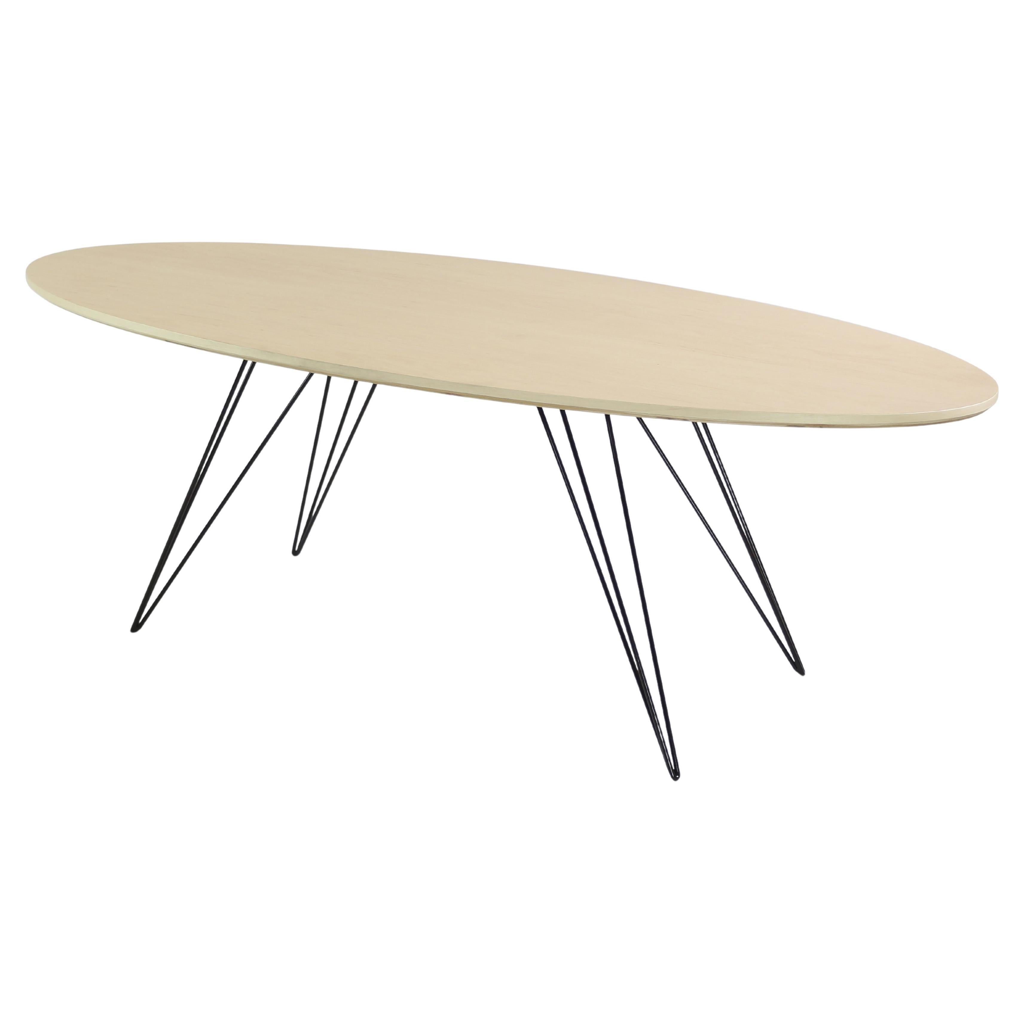 Williams Hairpin Coffee Table Oval Maple Black For Sale
