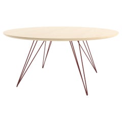William Williams Tavolino Hairpin Ovale in Acero Rosso Sangue
