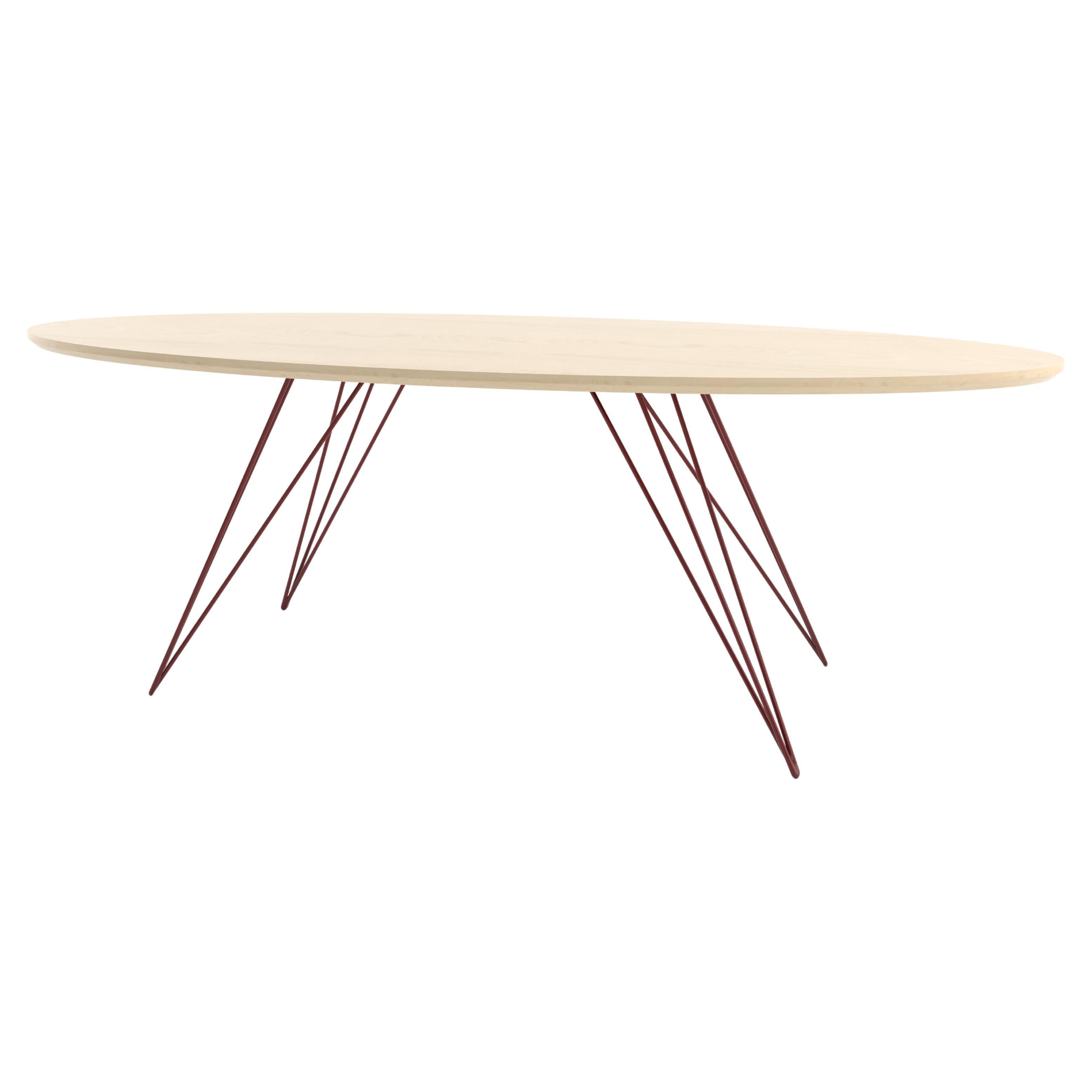 Williams Hairpin Coffee Table Oval Maple Blood Red For Sale